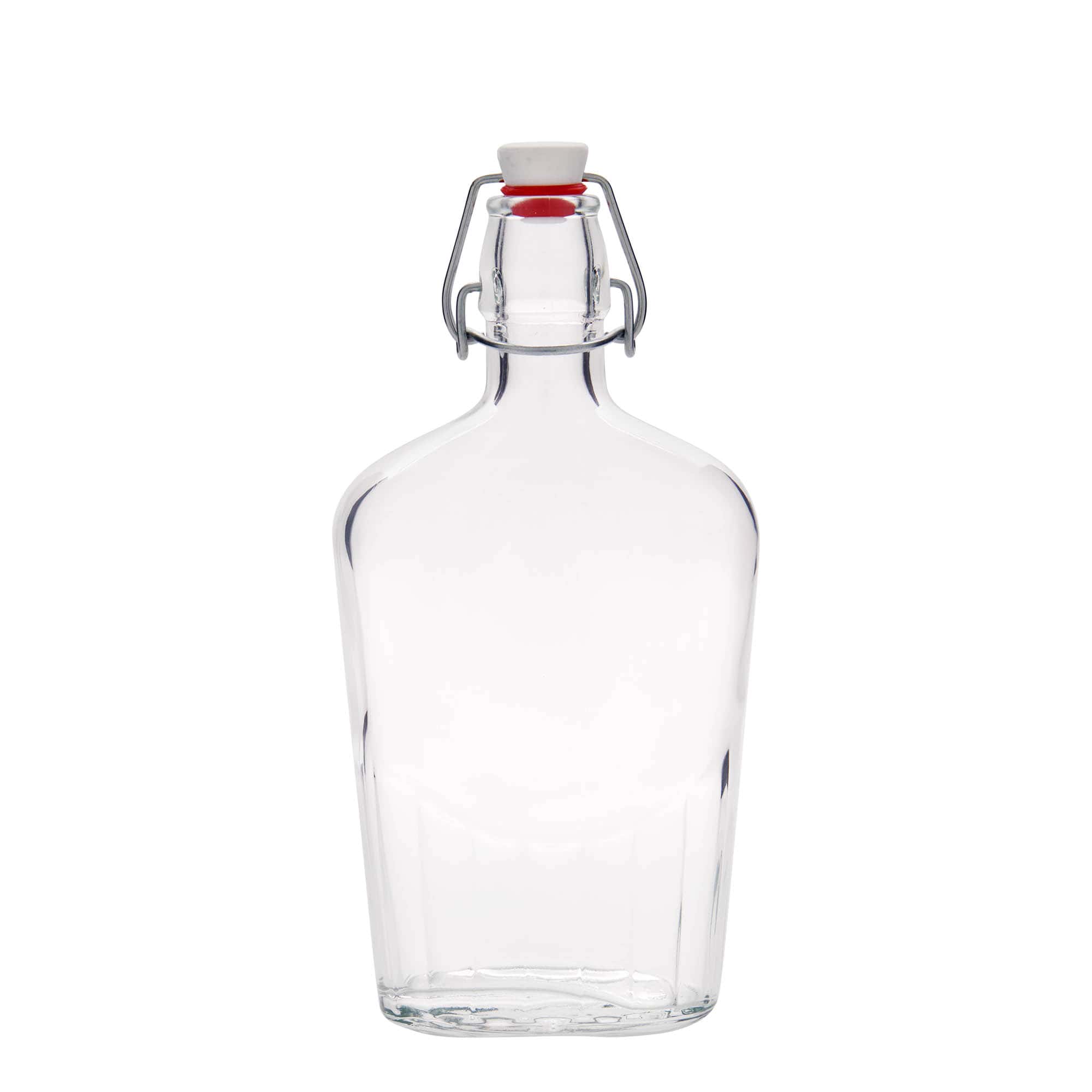 Sticlă din sticlă de 500 ml „Fiaschetta”, ovală, închidere: Dop tip Swing top