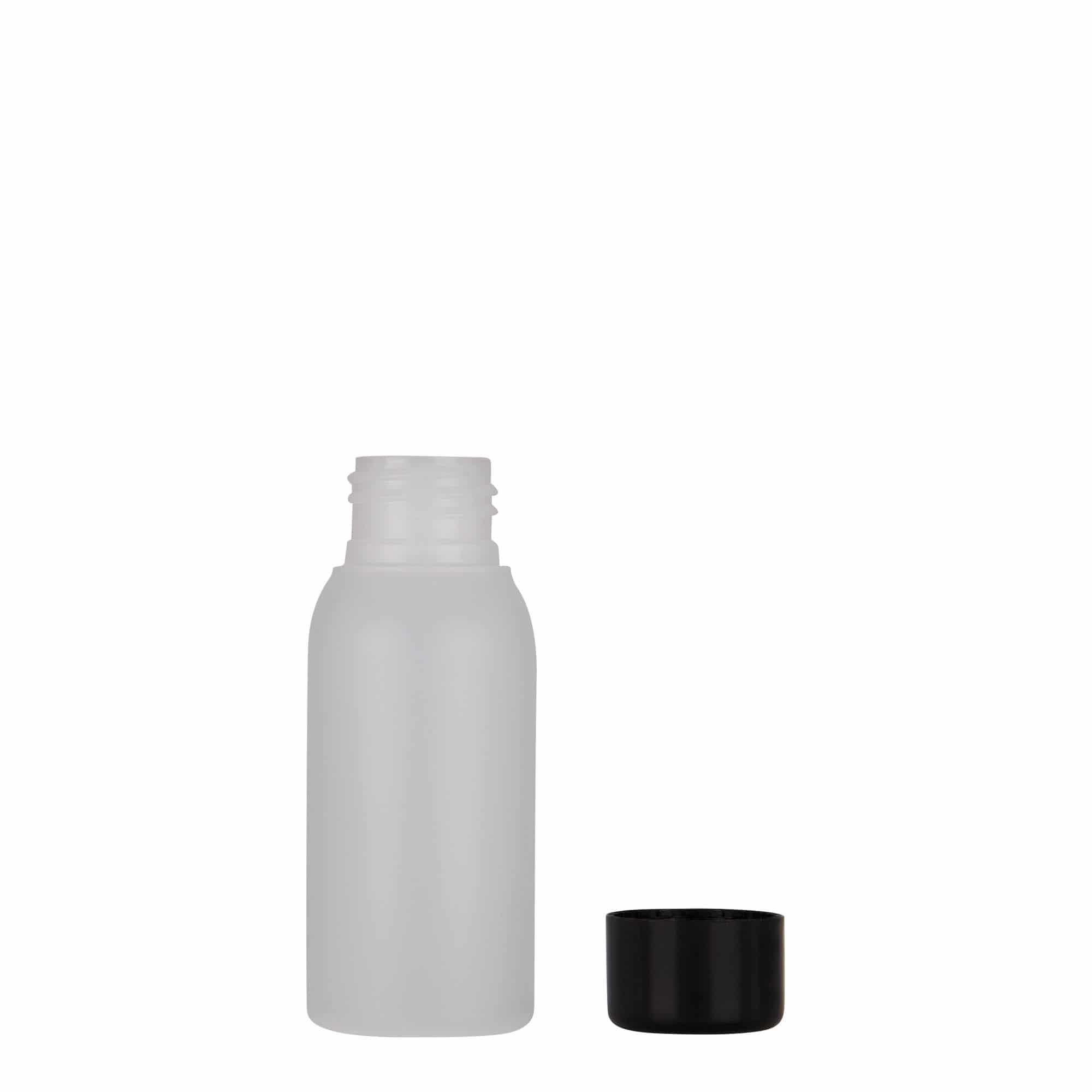 Sticlă din plastic de 50 ml „Tuffy”, HDPE, natur, închidere: GPI 24/410