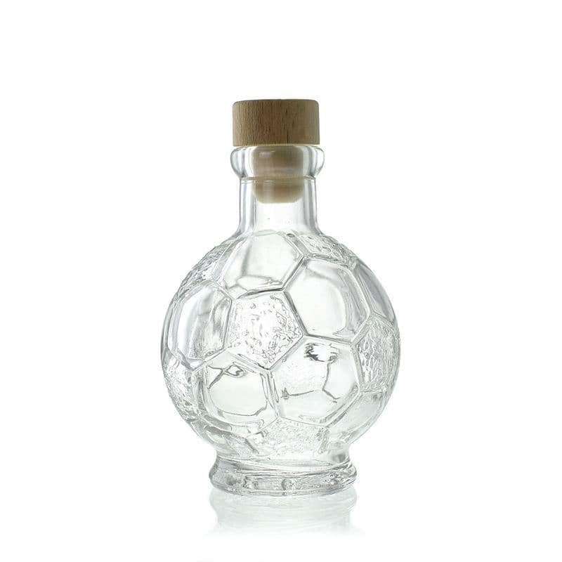 Sticlă din sticlă de 200 ml „Fotbal”, închidere: Dop de plută