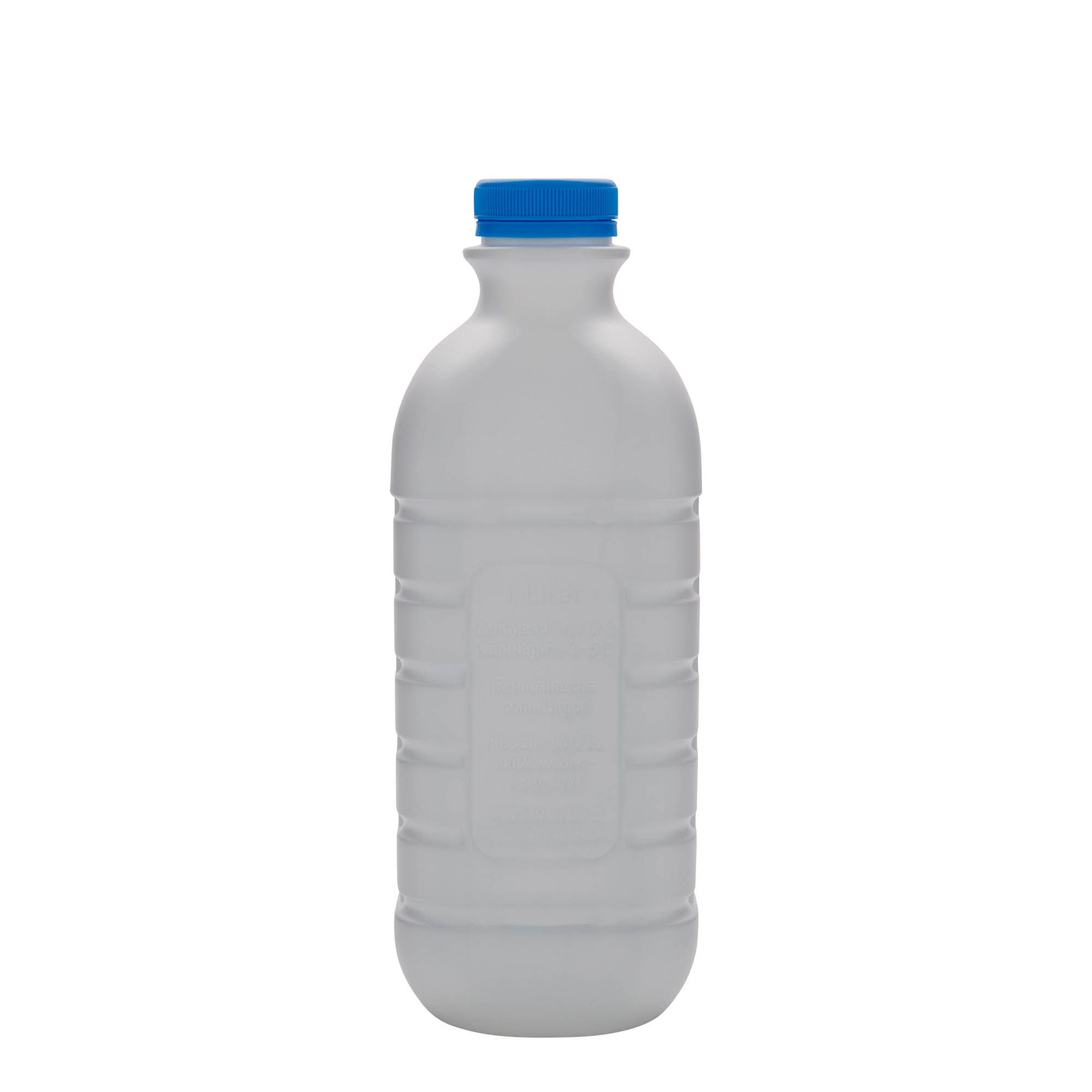 Sticlă de lapte de 1000 ml, dreptunghiulară, material plastic HDPE, albă, închidere: PEHD40