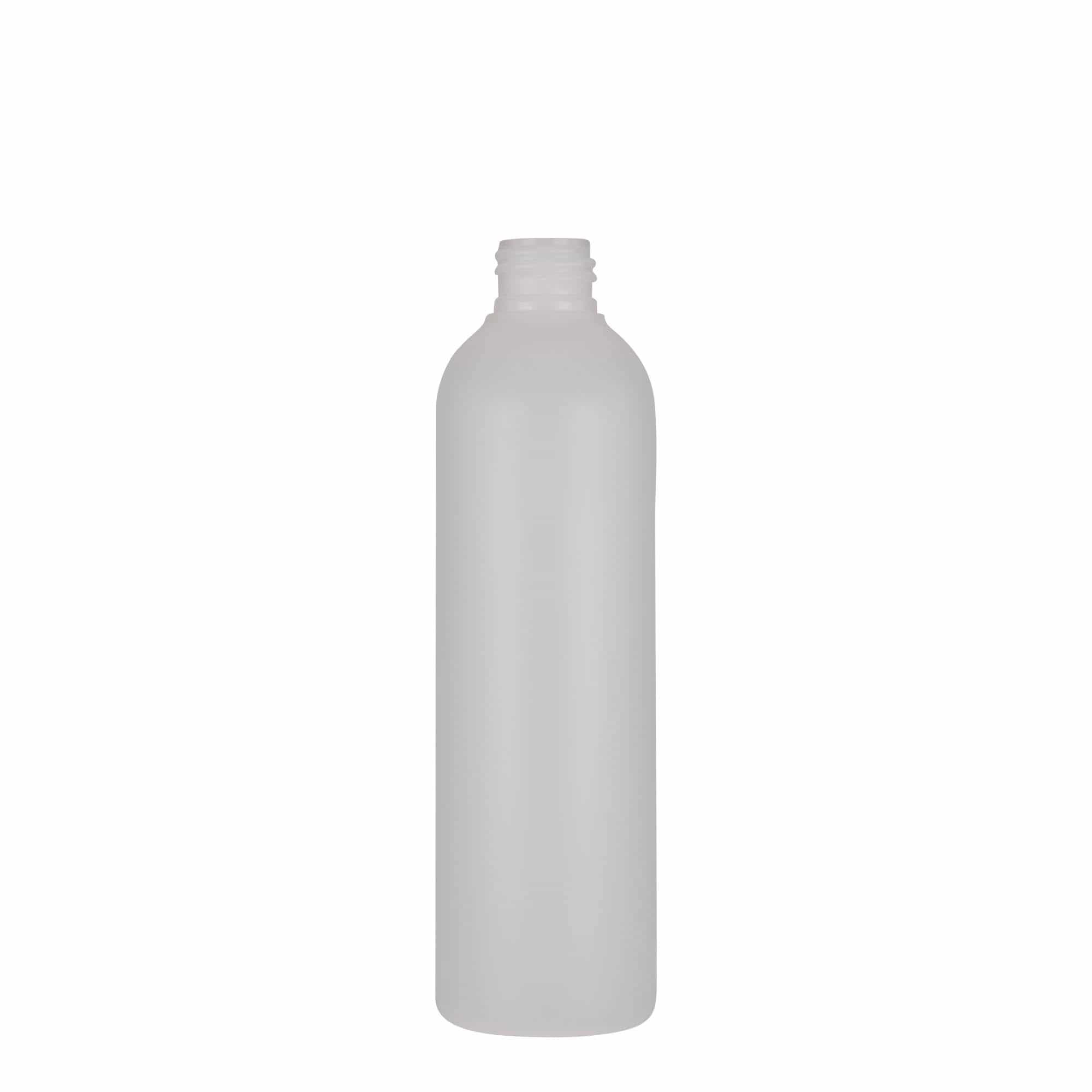 Sticlă din plastic de 250 ml „Tuffy”, HDPE, natur, închidere: GPI 24/410