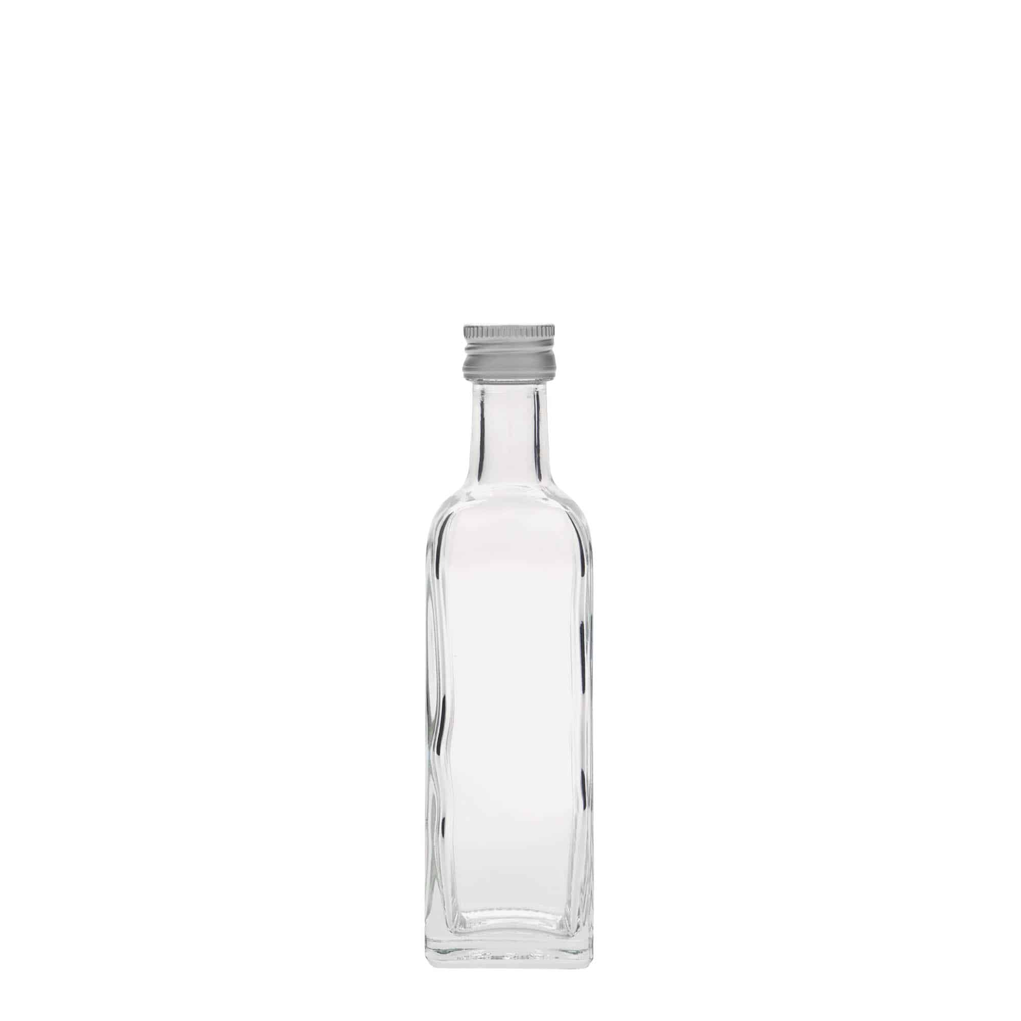 Sticlă din sticlă de 60 ml „Marasca”, pătrată, închidere: PP 18