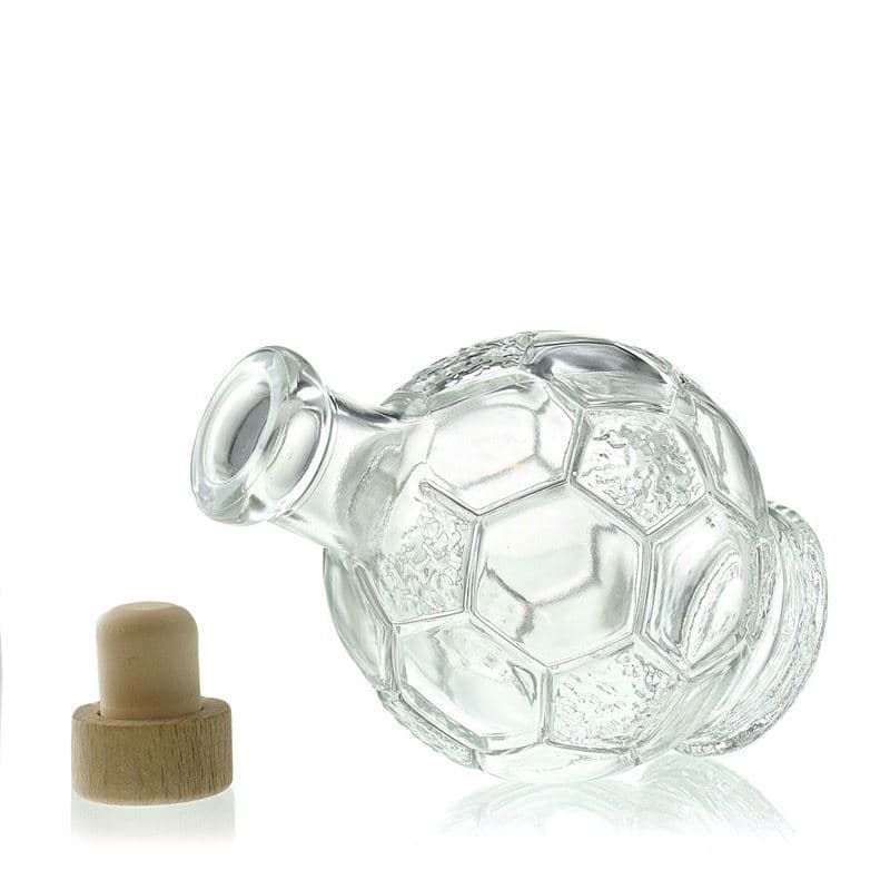 Sticlă din sticlă de 200 ml „Fotbal”, închidere: Dop de plută