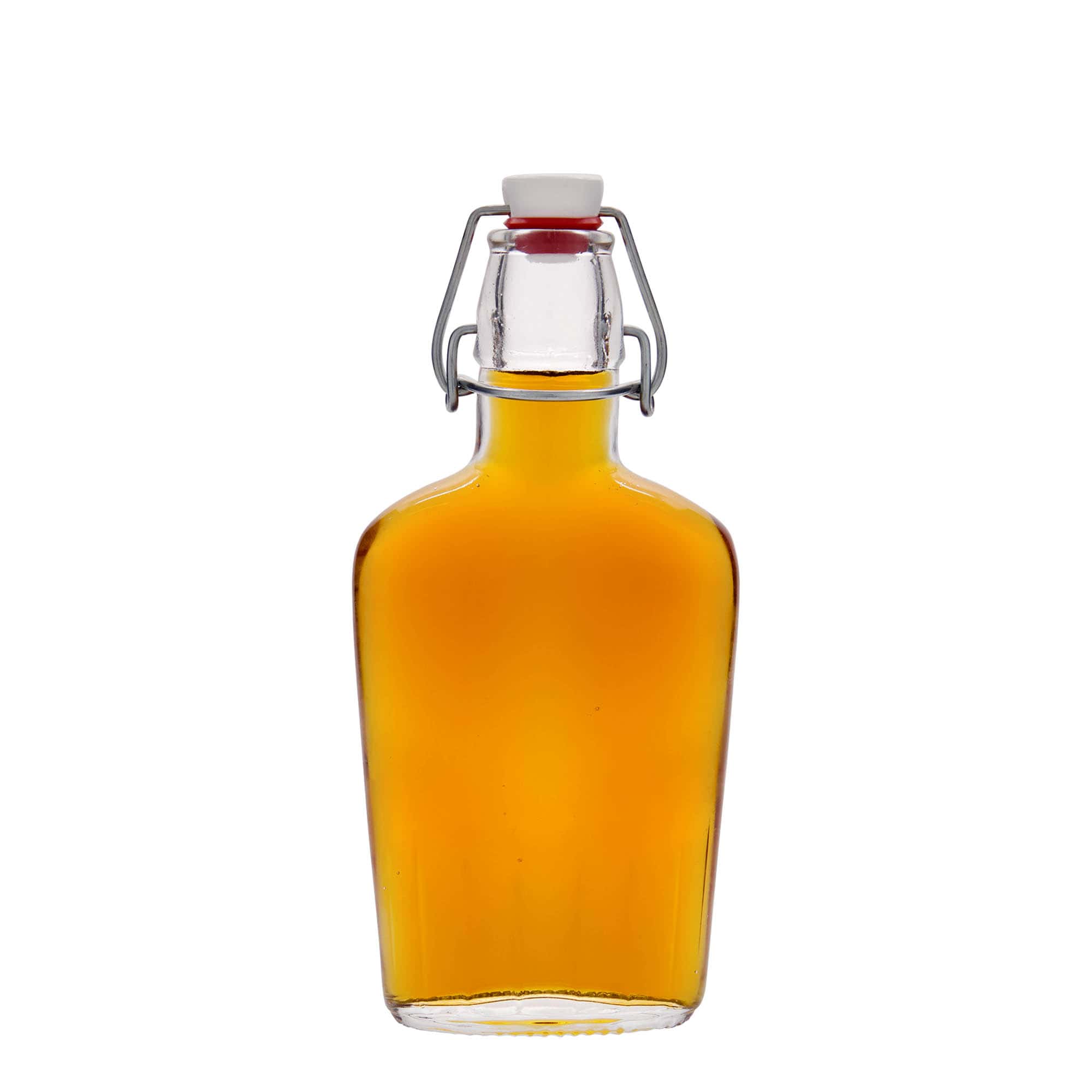 Sticlă din sticlă de 250 ml „Fiaschetta”, ovală, închidere: Dop tip Swing top