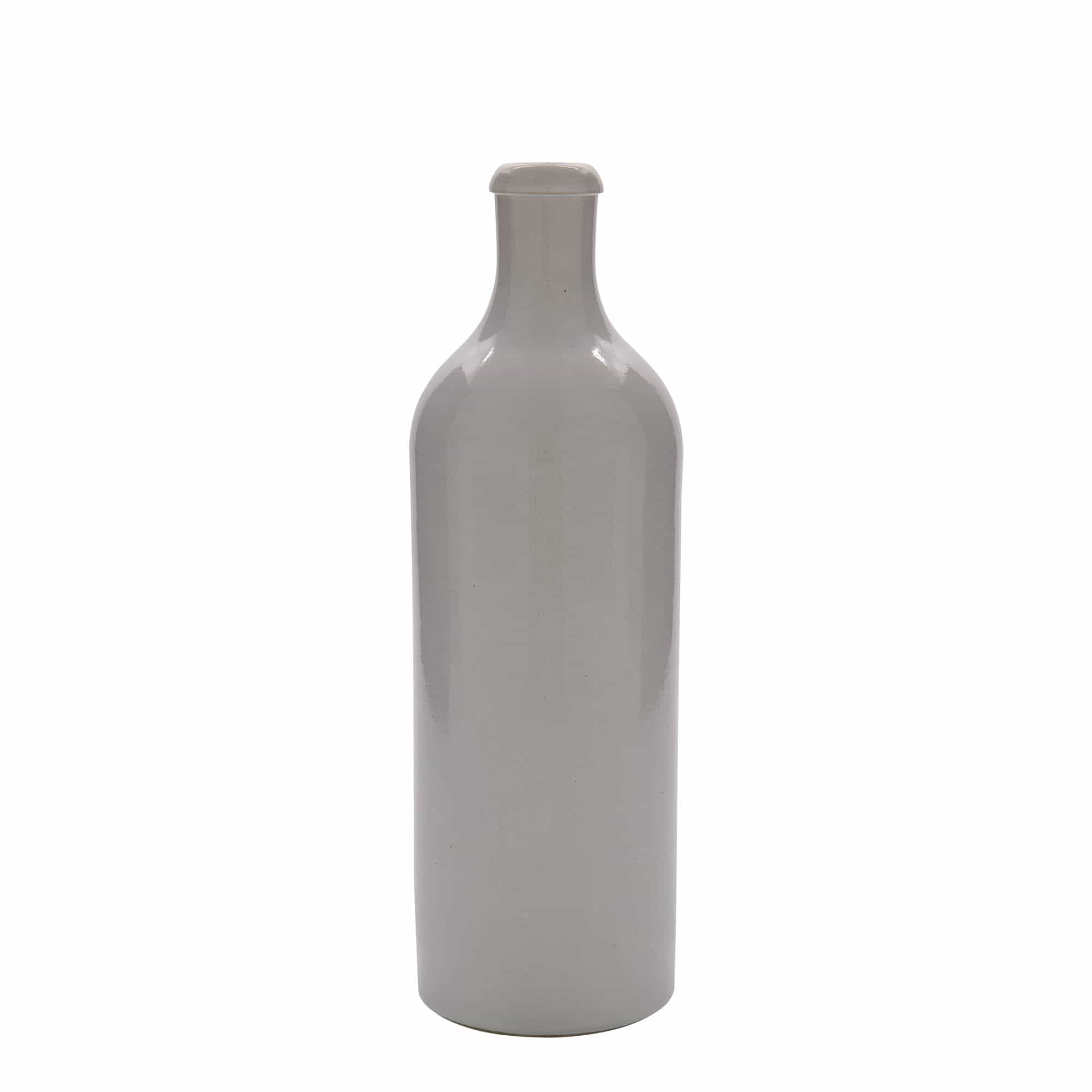 Ulcior de lut de 700 ml, ceramică, alb, închidere: Dop de plută