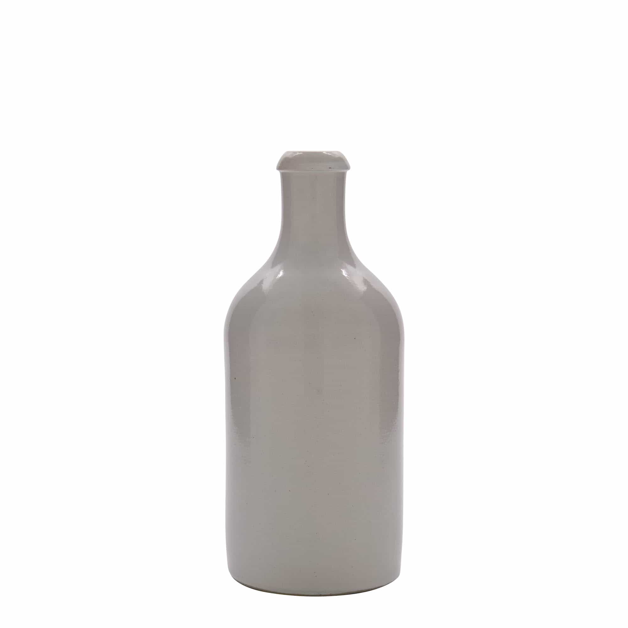 Ulcior de lut de 500 ml, ceramică, alb, închidere: Dop de plută