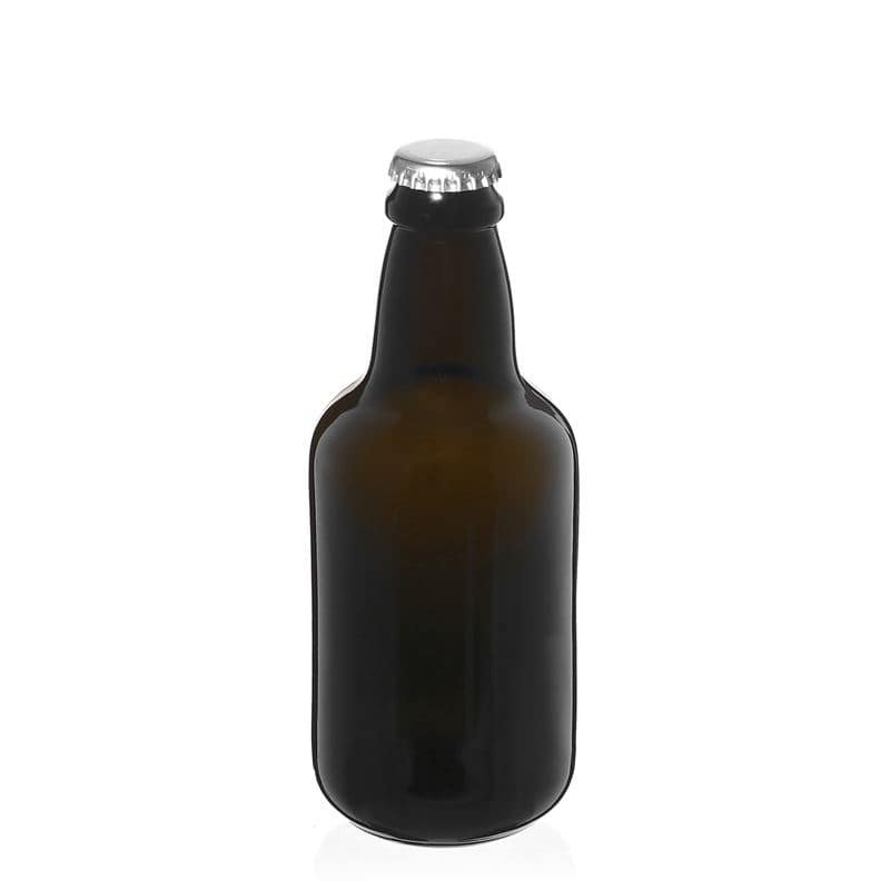 Sticlă de bere de 330 ml „Era”, sticlă, verde antic, închidere: Capace metalice