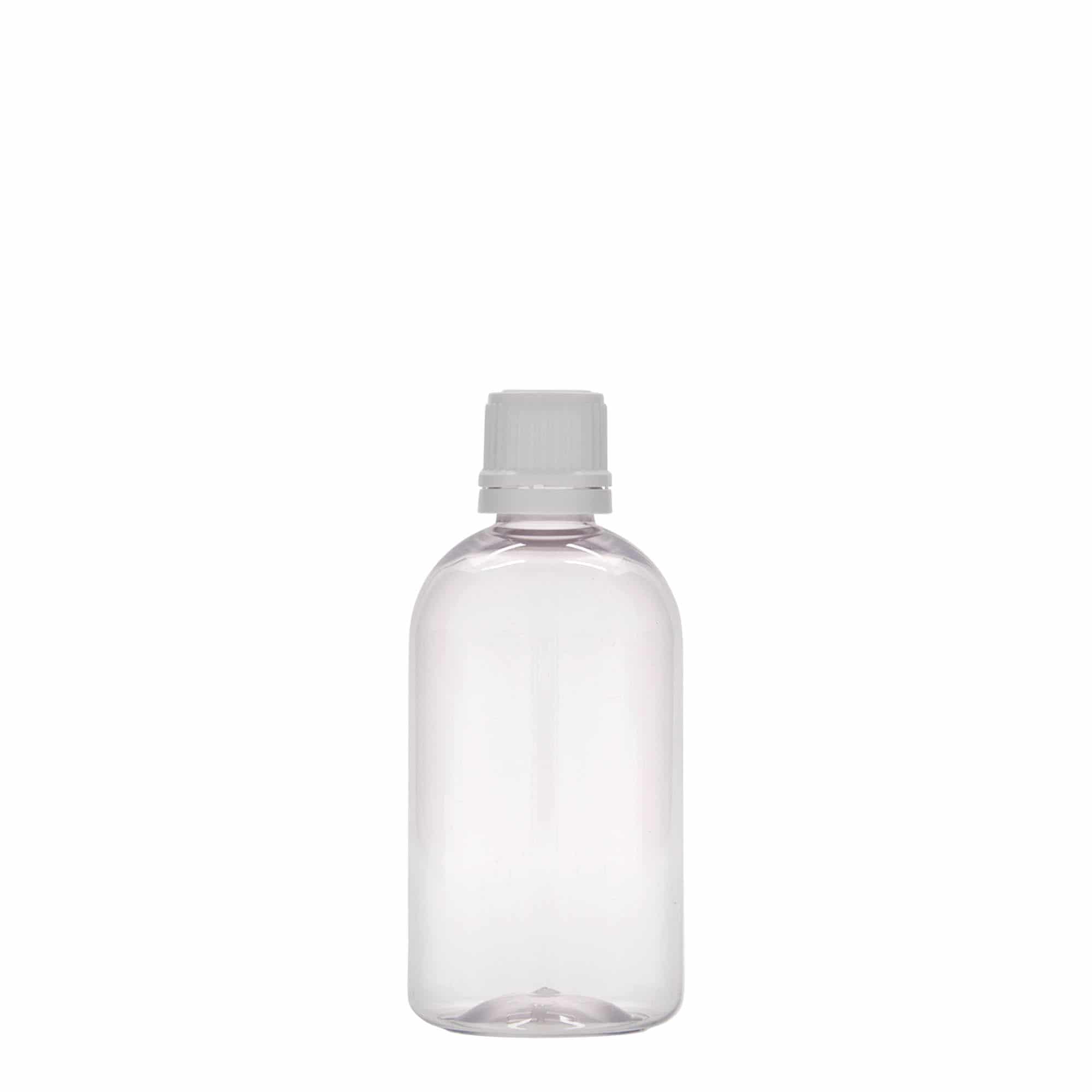 Sticlă medicinală PET de 100 ml „Easy Living”, material plastic, închidere: DIN 18