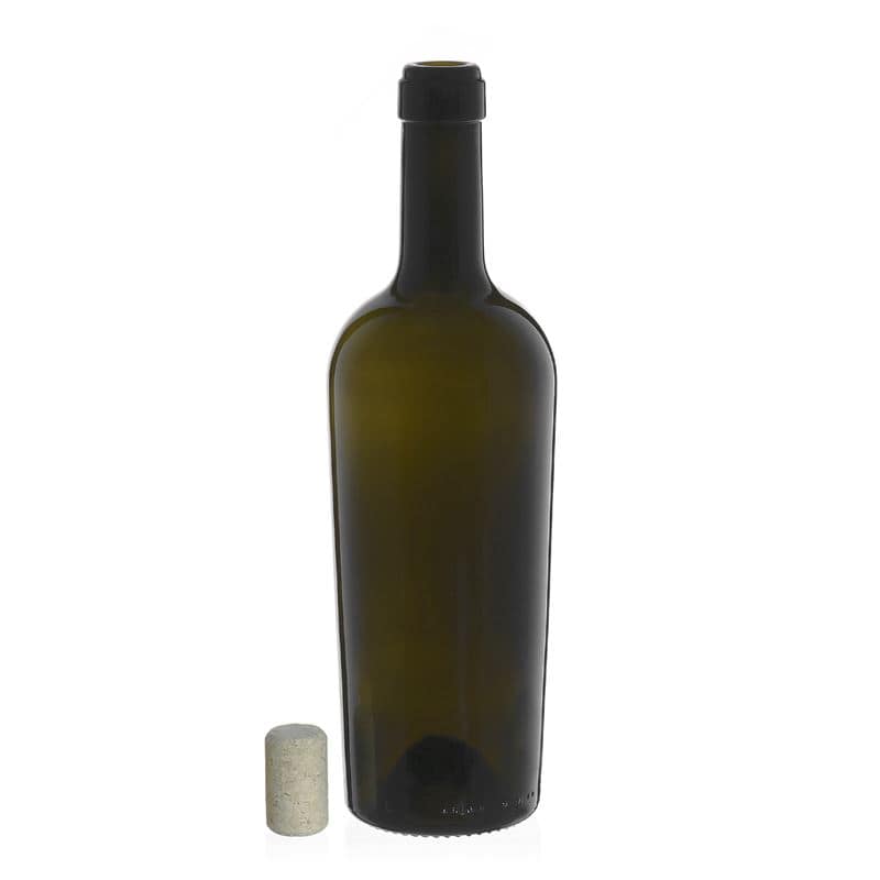 Sticlă de vin de 750 ml „Imperiale”, verde antic, închidere: Dop de plută