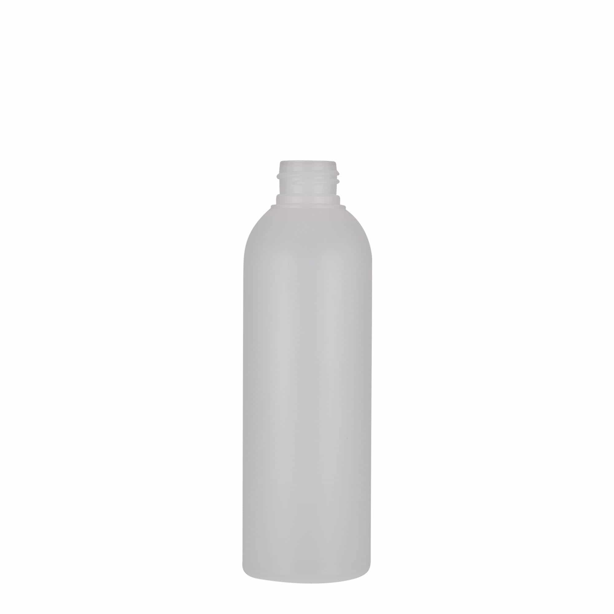 Sticlă din plastic de 200 ml „Tuffy”, HDPE, natur, închidere: GPI 24/410