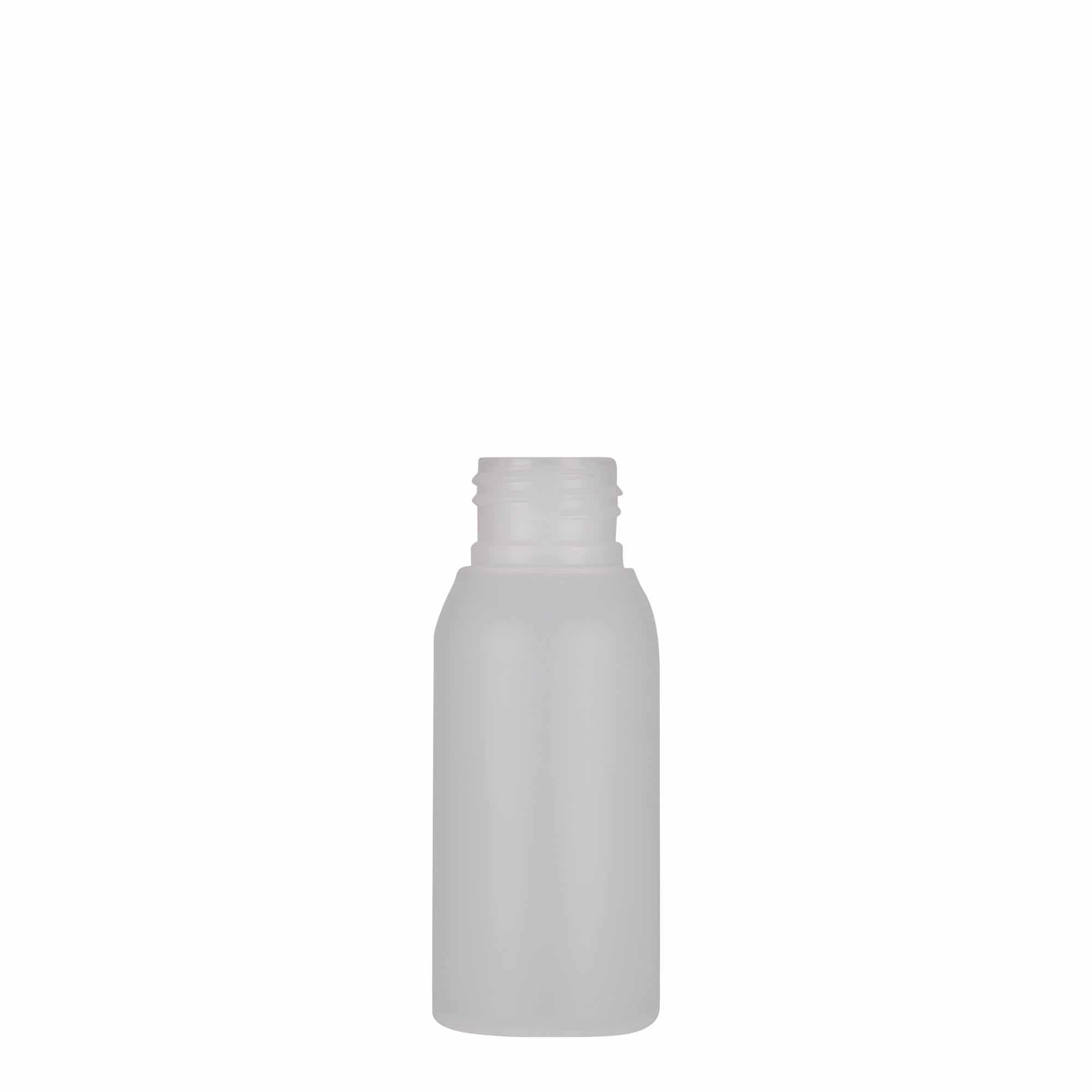 Sticlă din plastic de 50 ml „Tuffy”, HDPE, natur, închidere: GPI 24/410