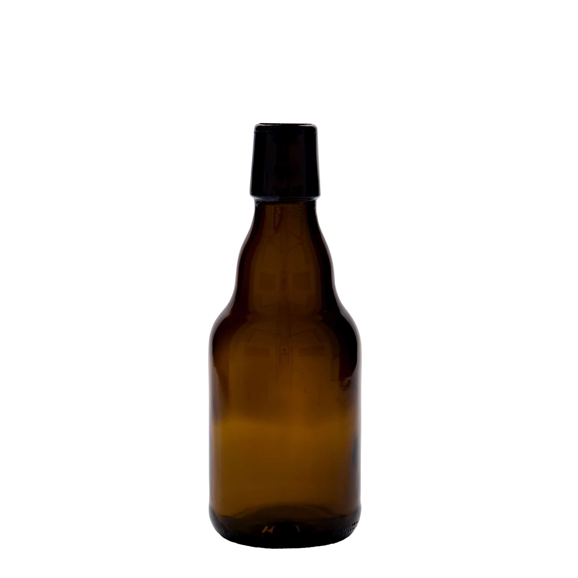 Sticlă de bere de 330 ml „Steinie”, sticlă, maro, închidere: Dop tip Swing top