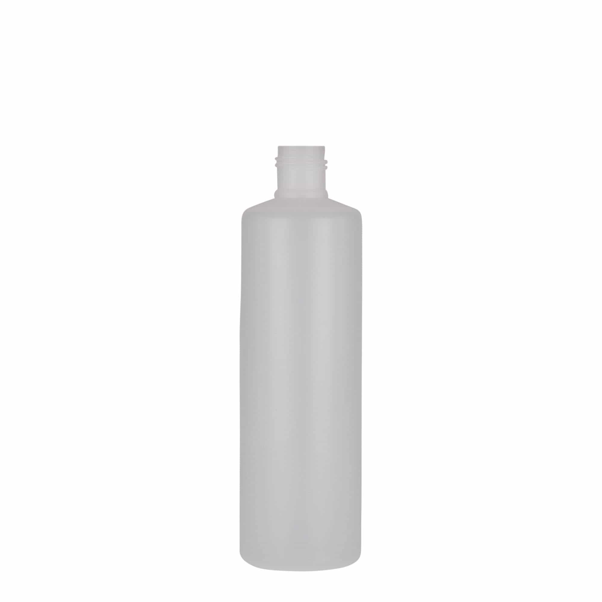 Sticlă cilindrică de 250 ml, material plastic PE, natur, închidere: Capac filetat