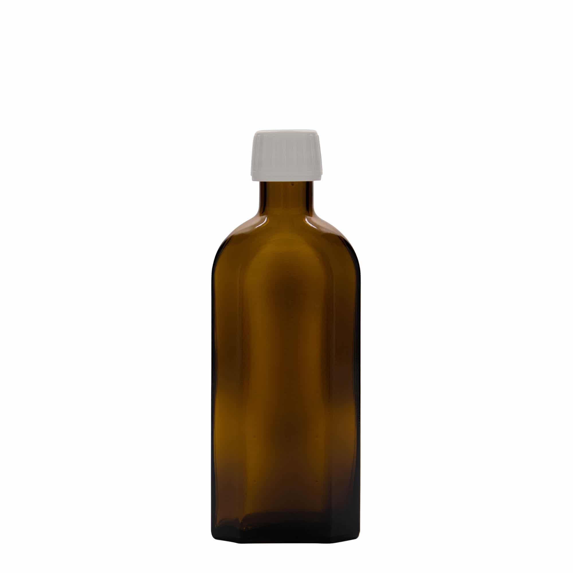 Sticlă medicinală de 250 ml Meplat, ovală, sticlă, maro, închidere: PP 28