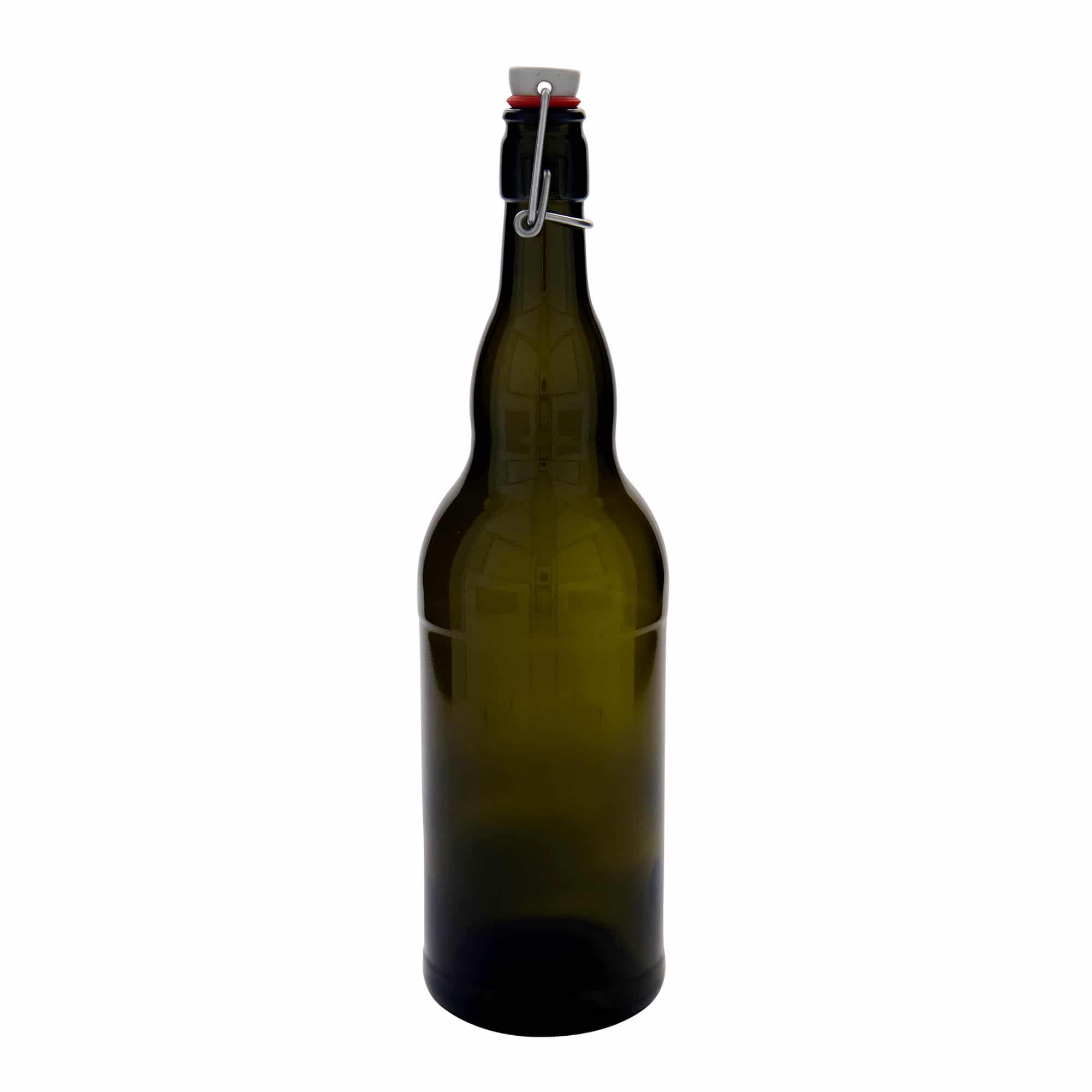 Sticlă de bere de 1.000 ml Belgia, sticlă, verde antic, închidere: Dop tip Swing top