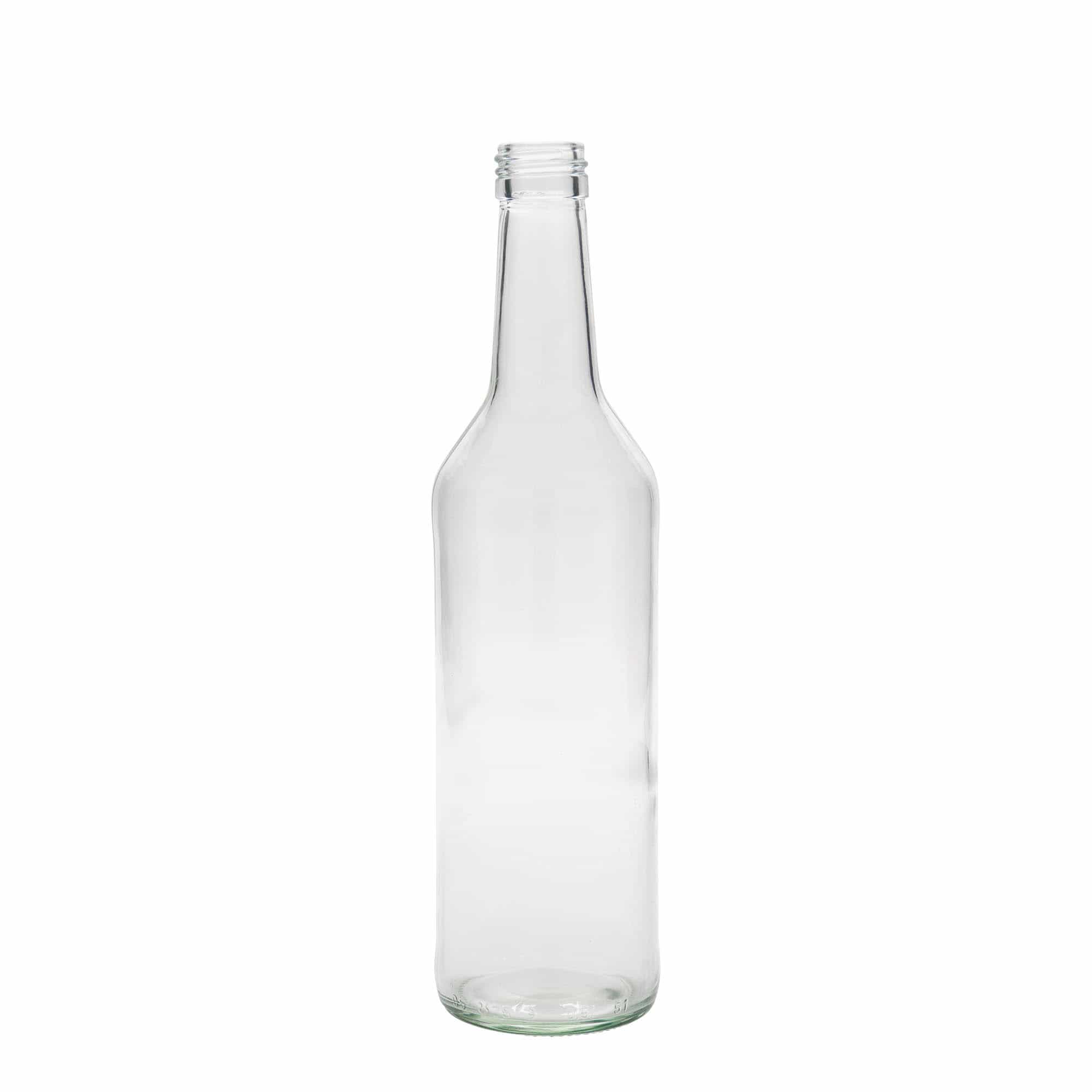 Sticlă din sticlă cu gât drept de 500 ml, închidere: PP 28