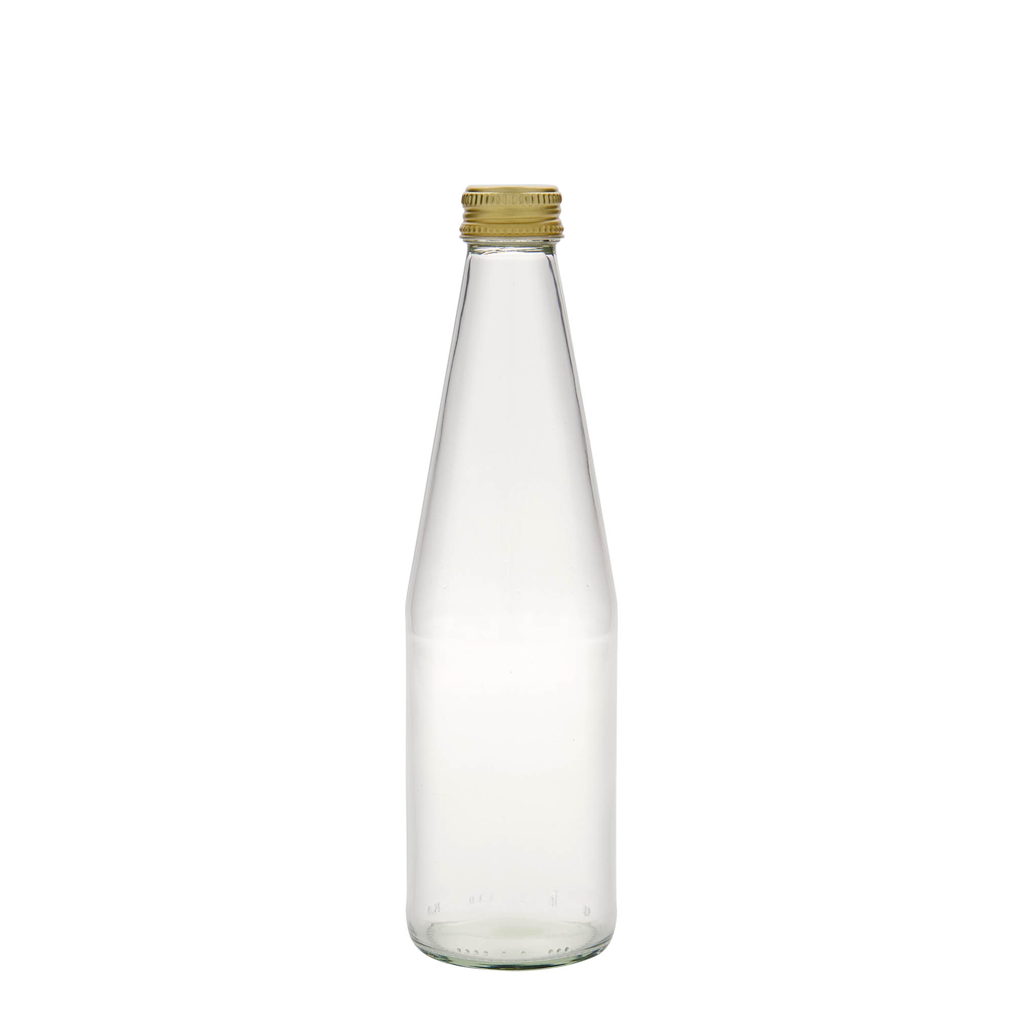 Sticlă universală de 330 ml în formă de morcov, sticlă, închidere: PP 28