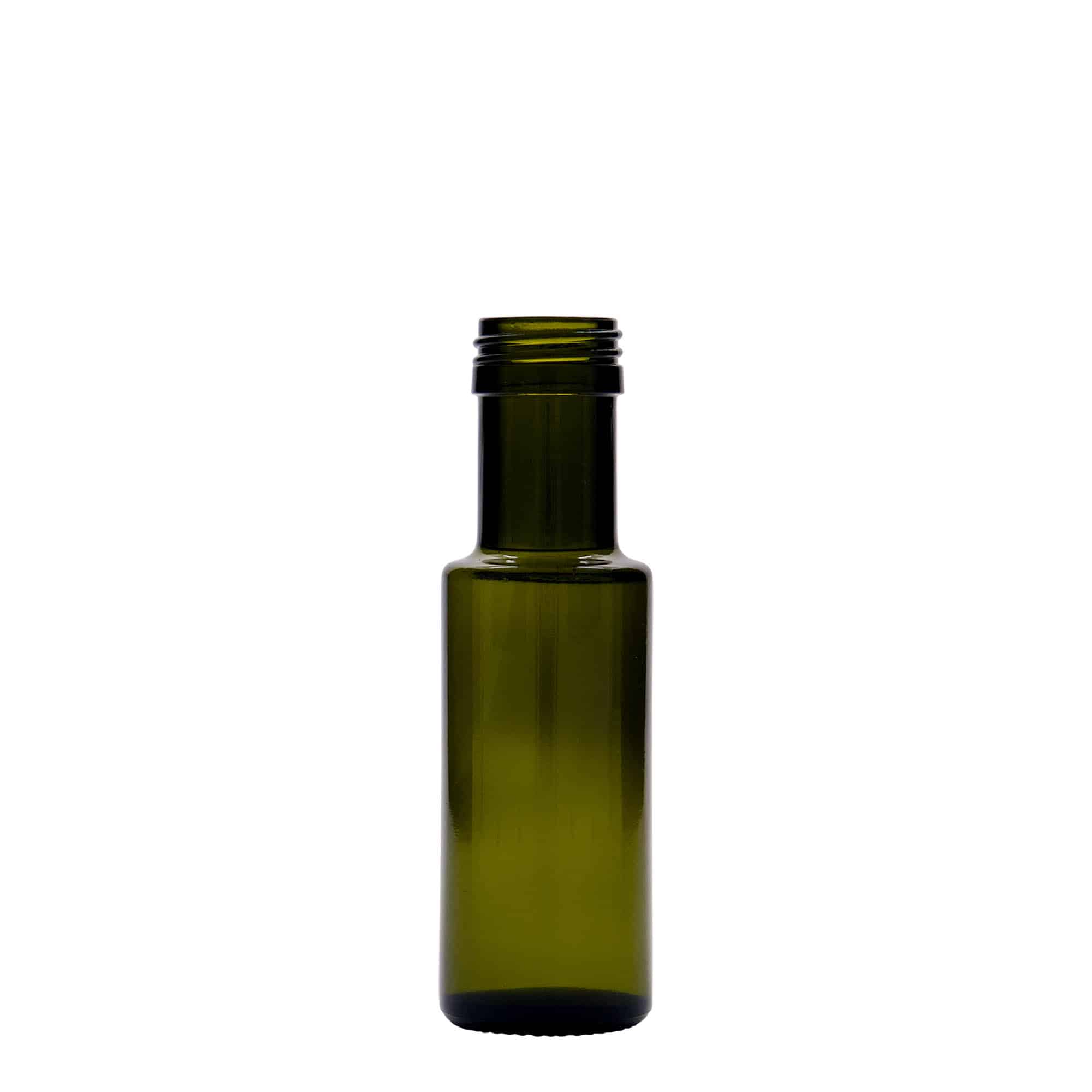 Sticlă din sticlă de 100 ml „Dorica”, verde antic, închidere: PP 31,5