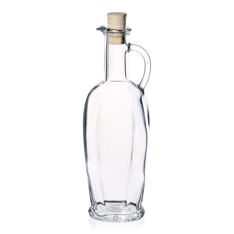 Sticlă din sticlă de 250 ml „Eleganta”, ovală, închidere: Dop de plută