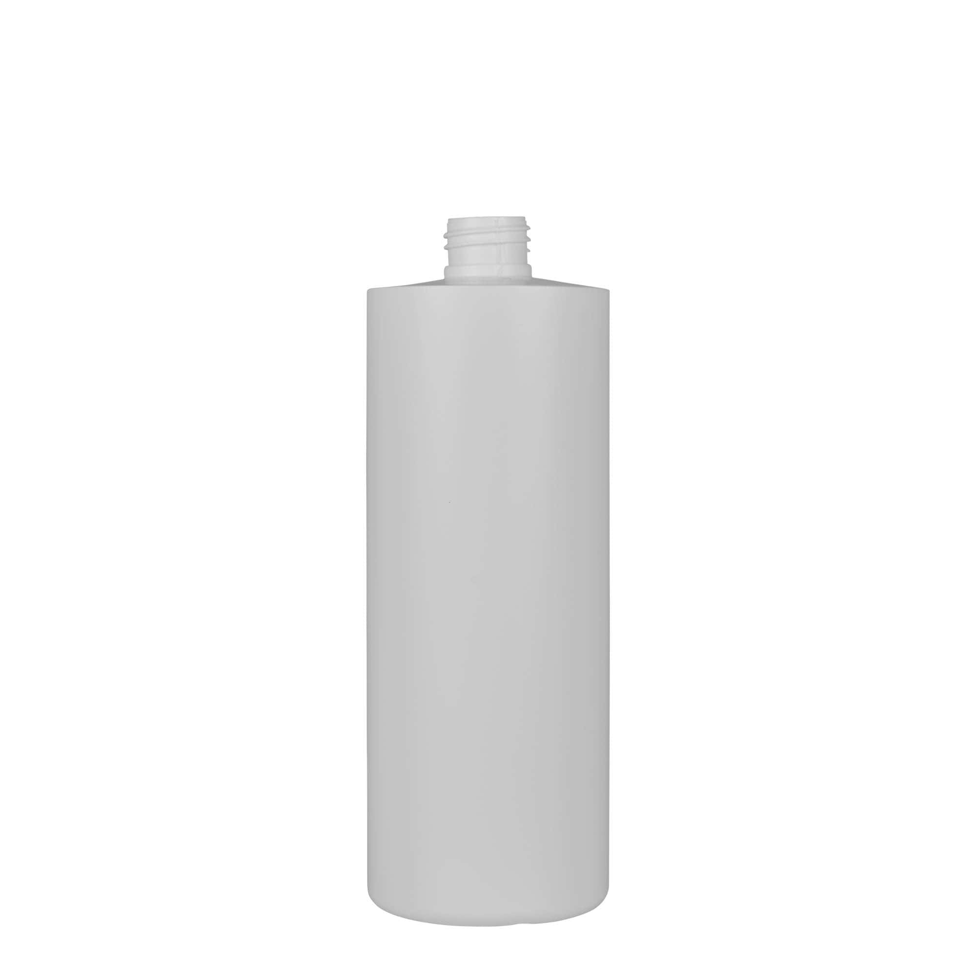 Sticlă din plastic de 500 ml „Pipe”, Green HDPE, albă, închidere: GPI 24/410