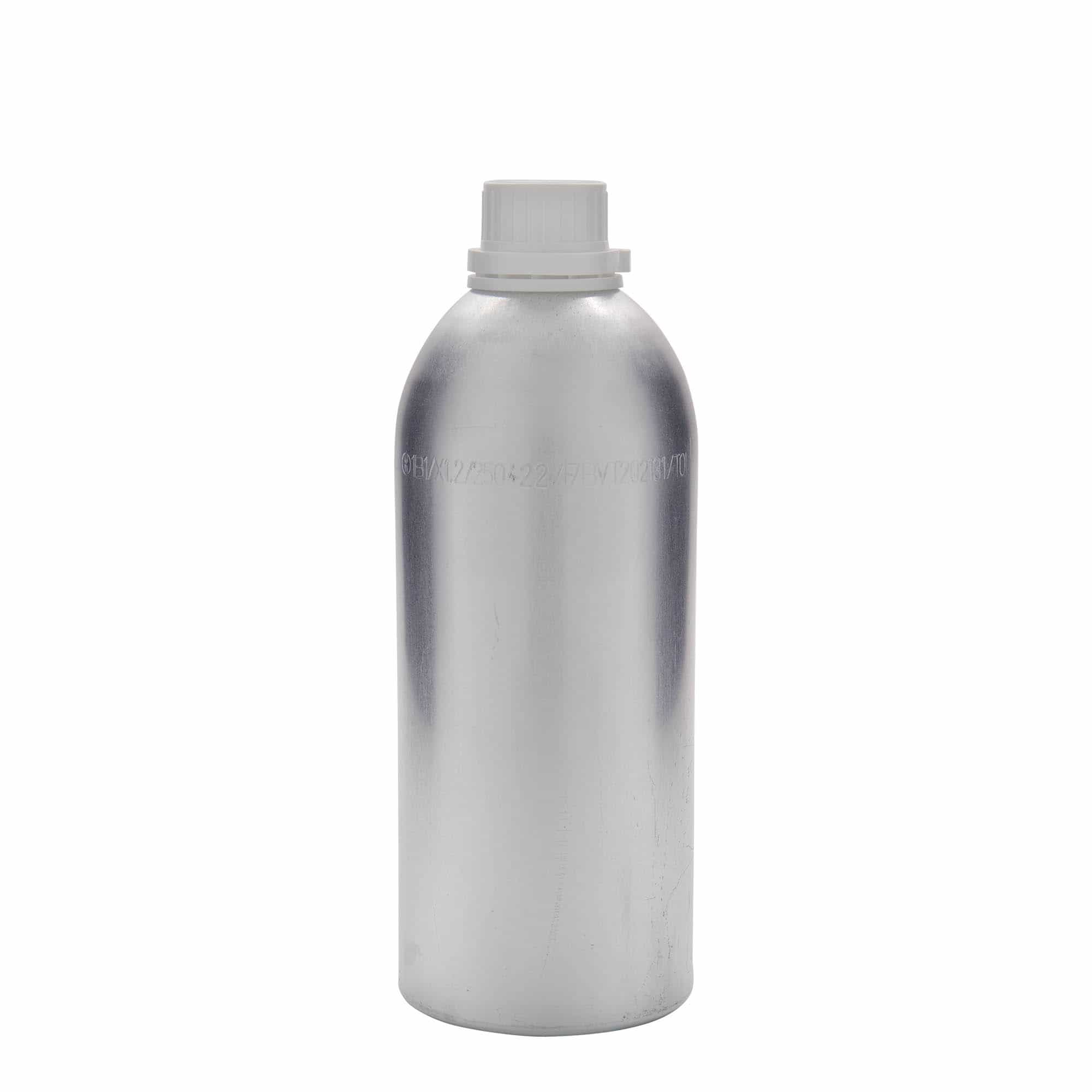 Sticlă din aluminiu de 1100 ml, metal, argintiu, închidere: DIN 32