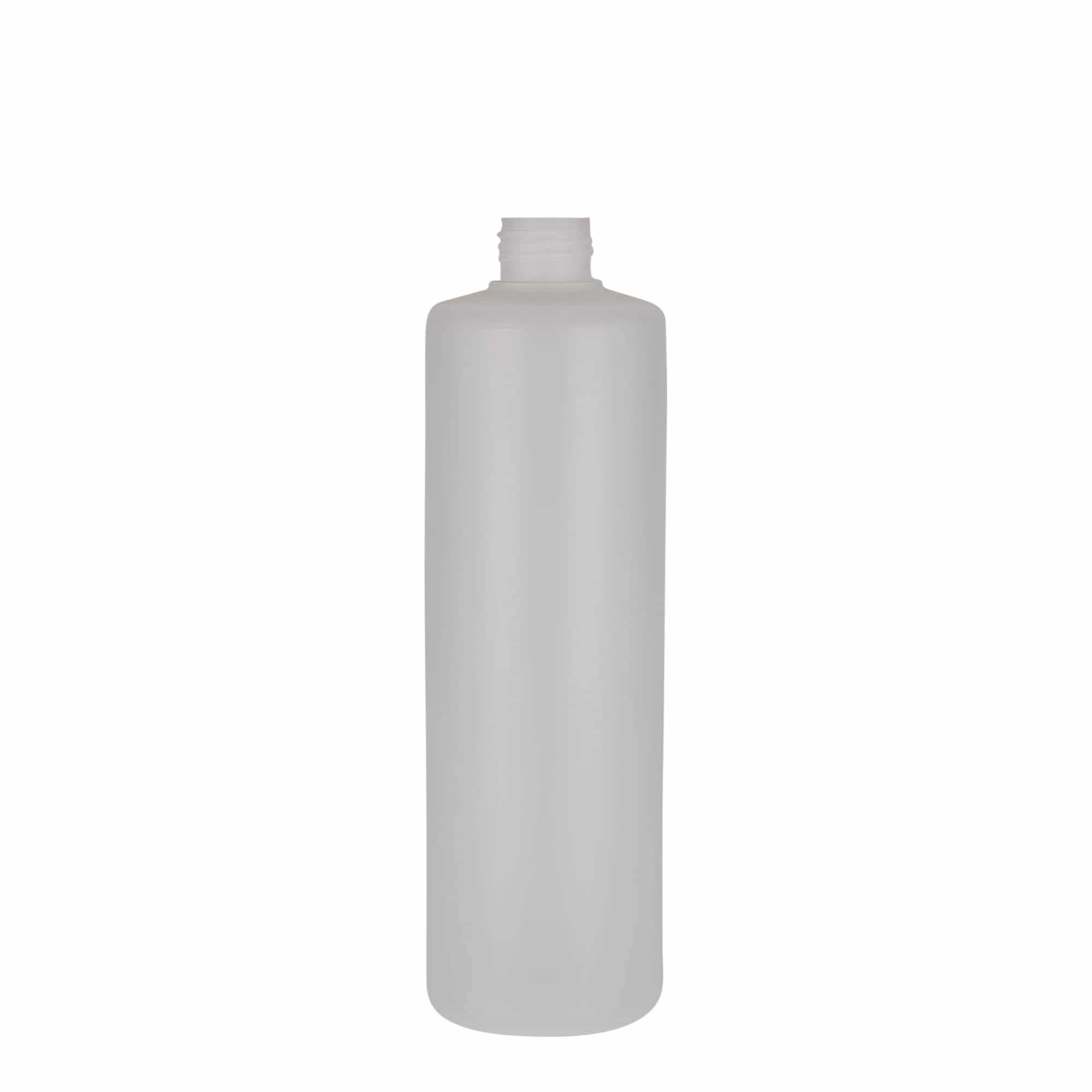 Sticlă cilindrică de 500 ml, material plastic PE, natur, închidere: Capac filetat