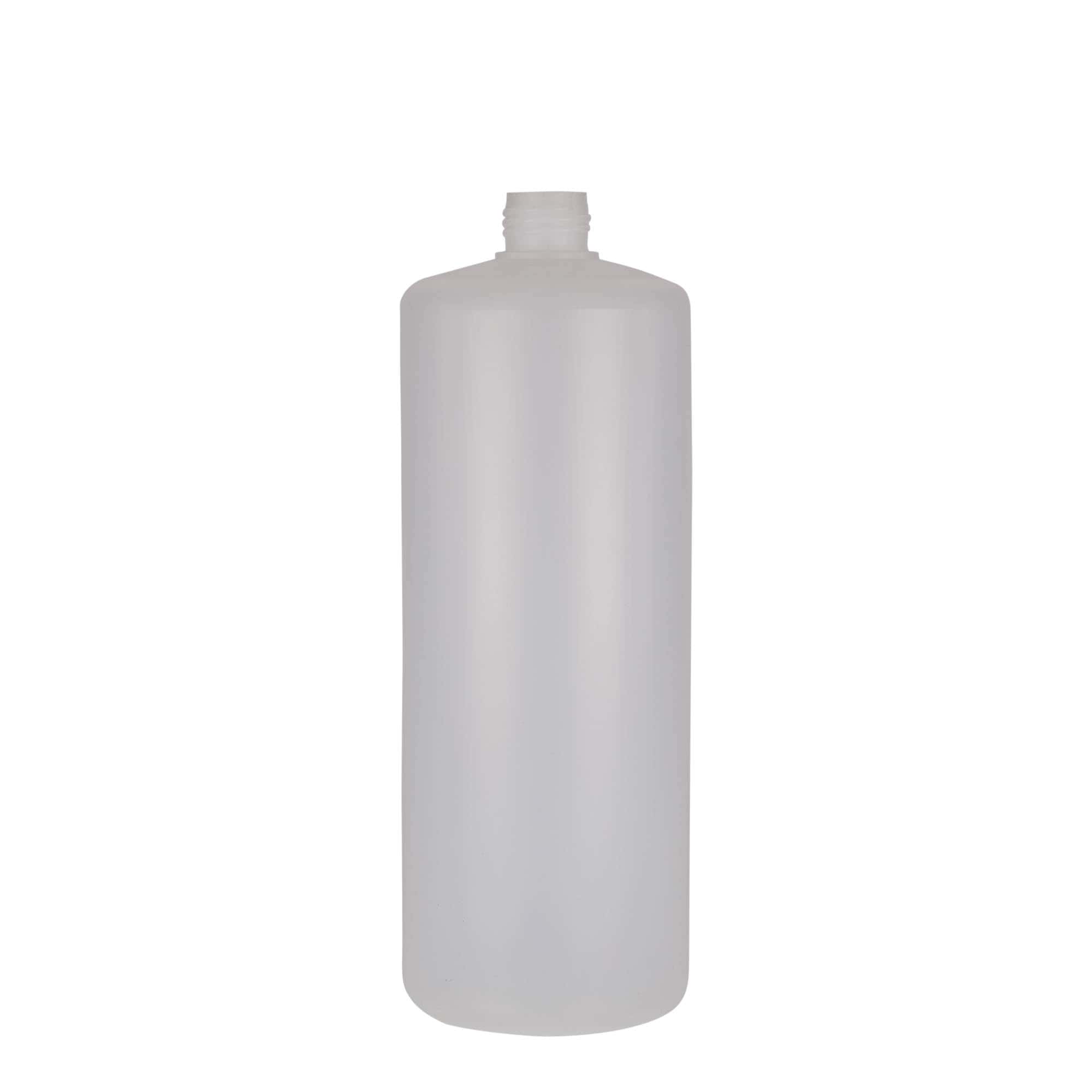 Sticlă cilindrică de 1.000 ml, material plastic PE, natur, închidere: Capac filetat