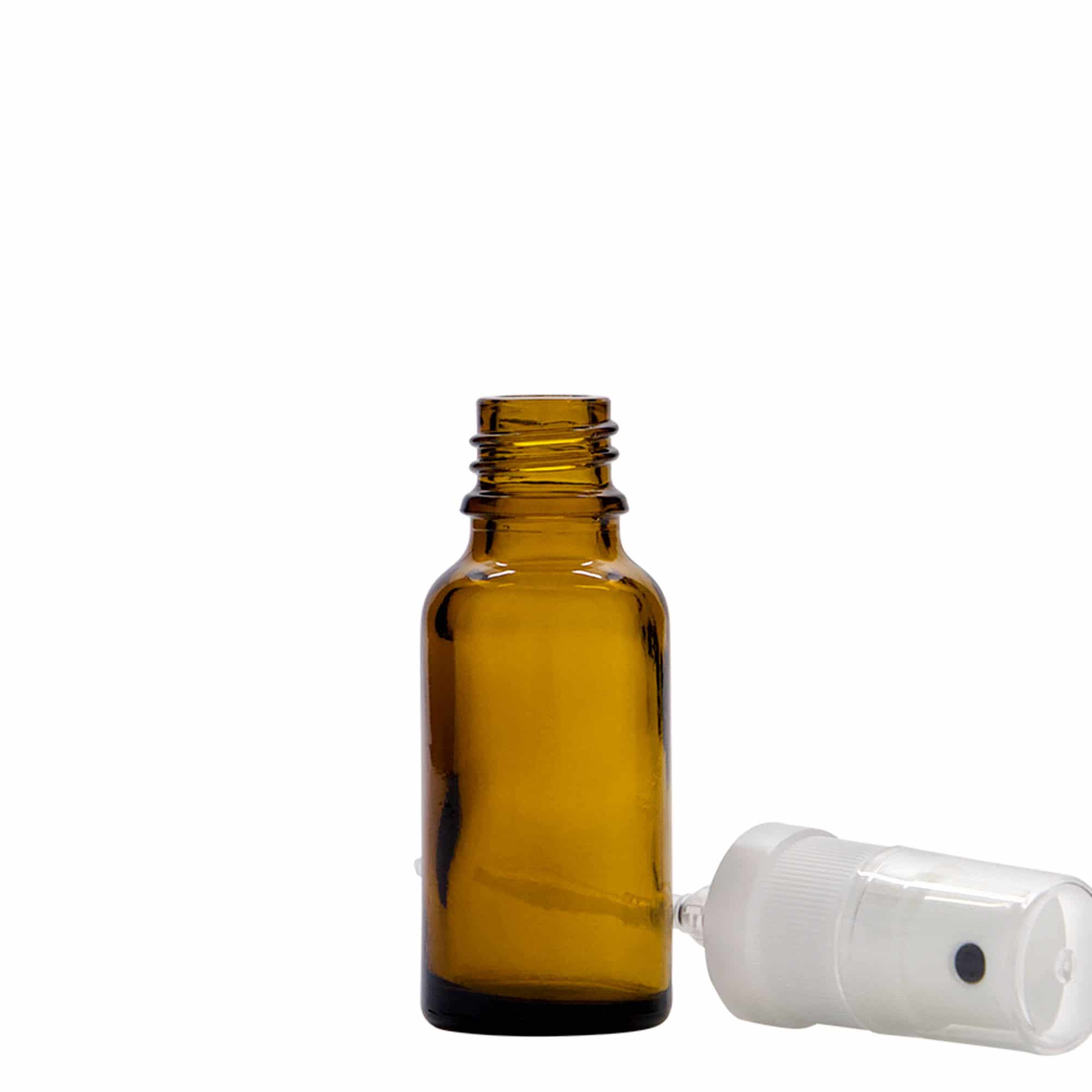 Flacon spray farmaceutic de 20 ml, sticlă, maro, închidere: DIN 18