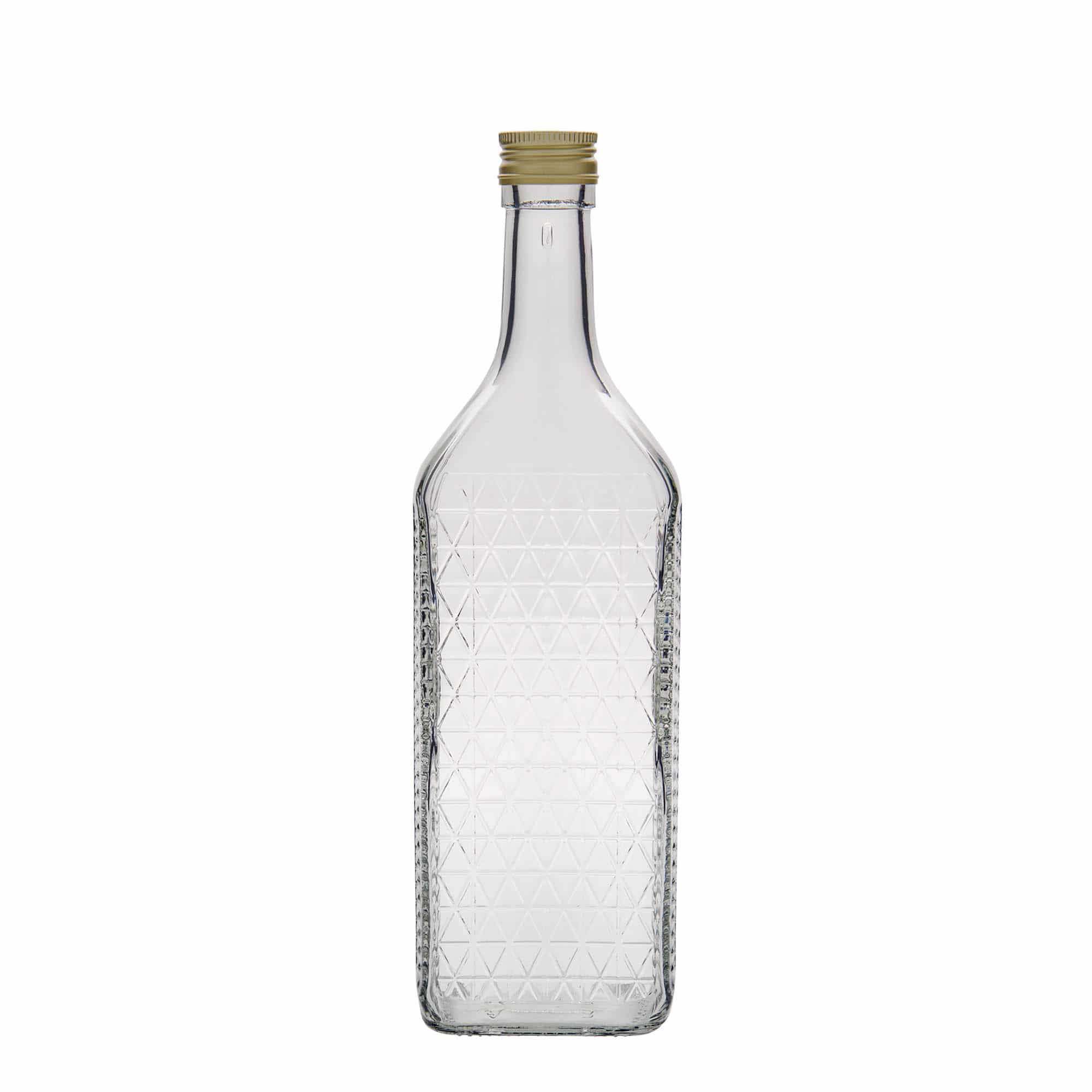 Sticlă din sticlă de 700 ml „Caruso”, dreptunghiulară, închidere: PP 31,5