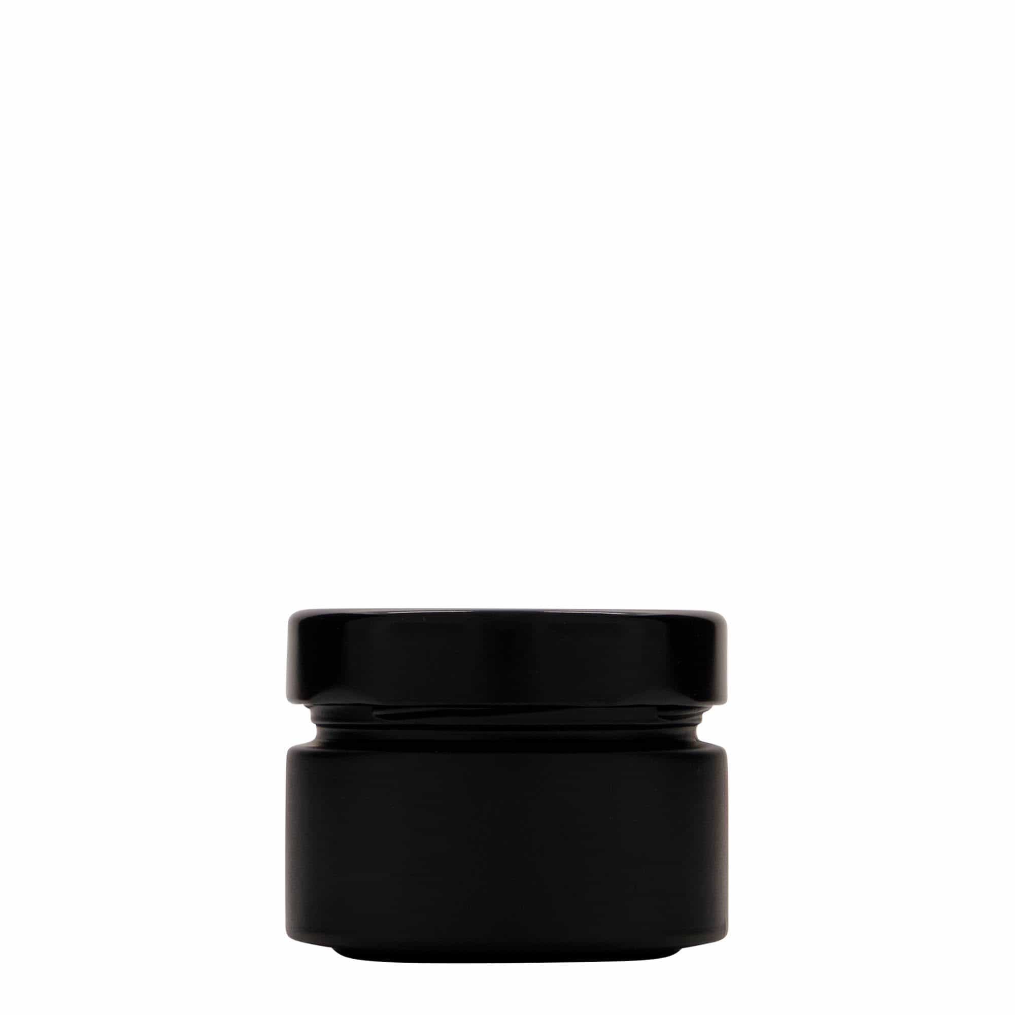 Borcan cilindric de 130 ml „Aurora”, negru, închidere: Twist off Deep (DTO 66)