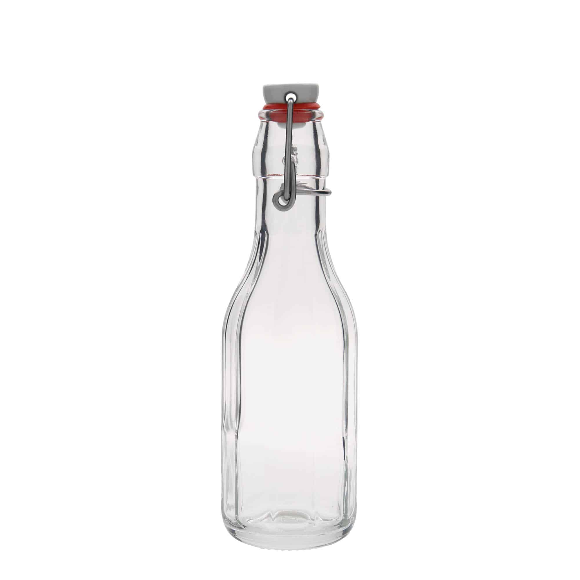 Sticlă din sticlă de 250 ml „Bravo”, decagonal, închidere: Dop tip Swing top