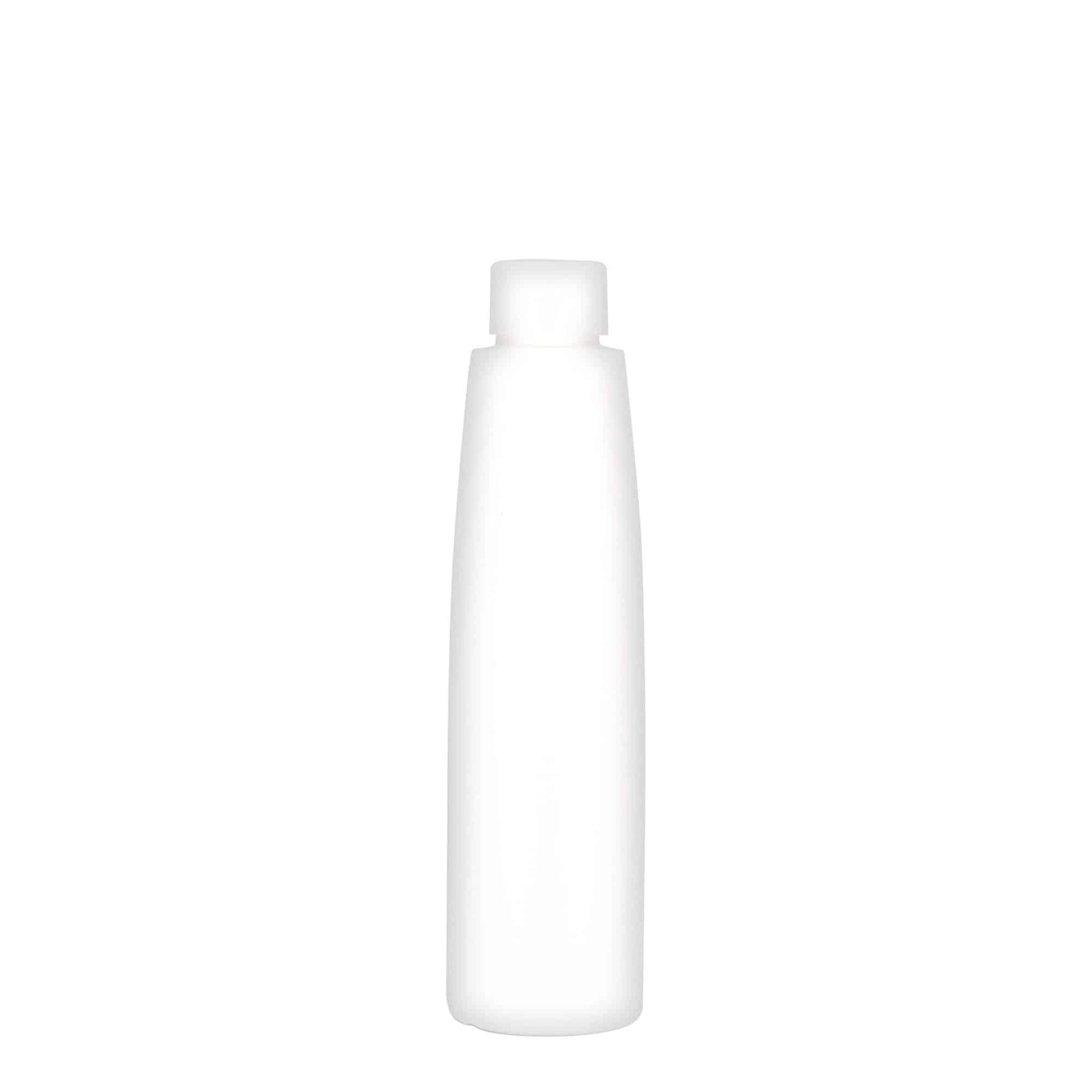 Sticlă din plastic de 200 ml „Donald”, HDPE, albă, închidere: GPI 24/410