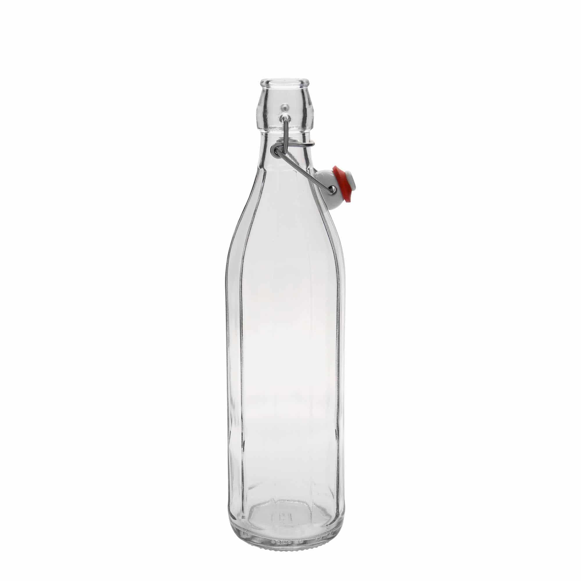 Sticlă din sticlă de 750 ml „Bravo”, decagonal, închidere: Dop tip Swing top