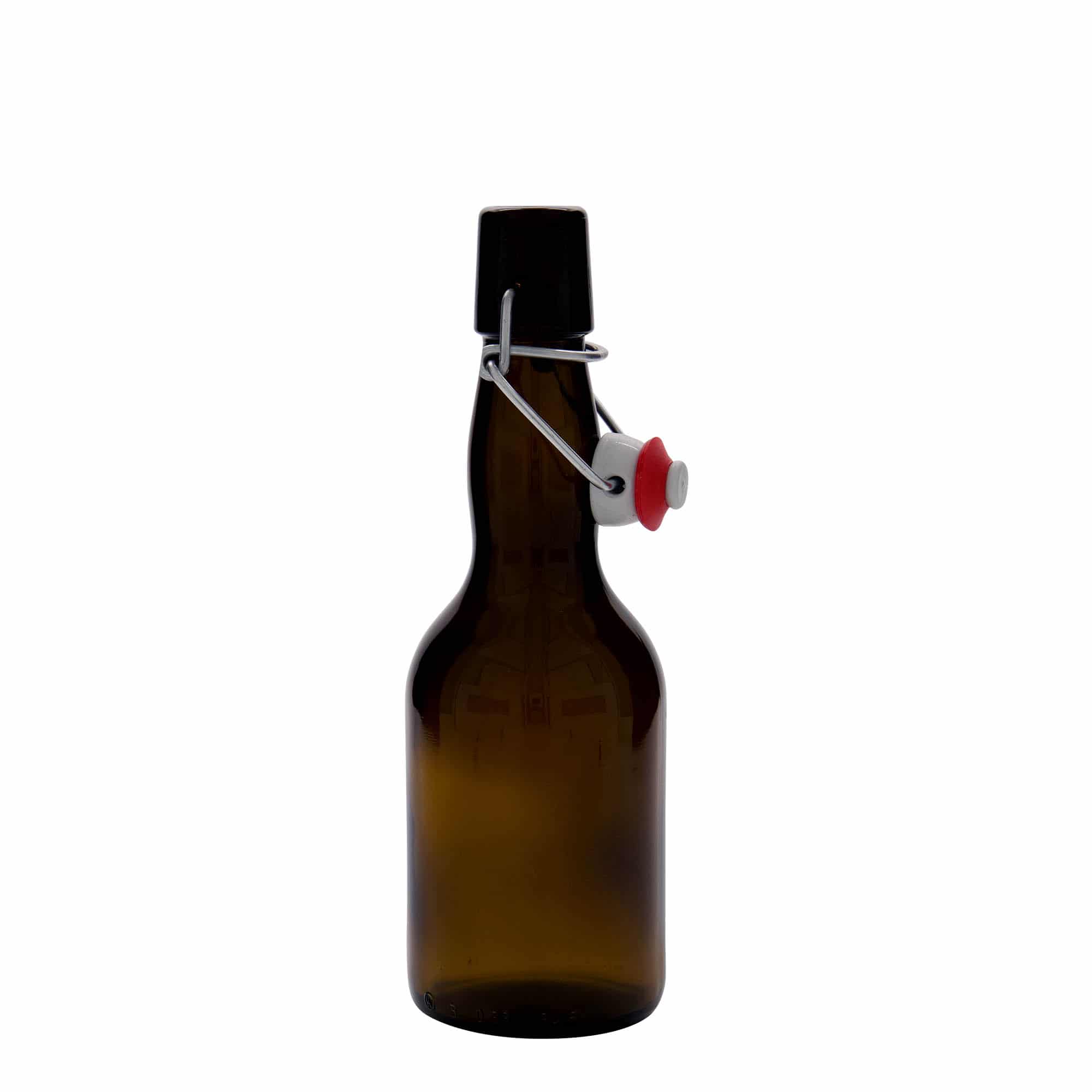 Sticlă de bere de 330 ml cu gât bombat, sticlă, maro, închidere: Dop tip Swing top