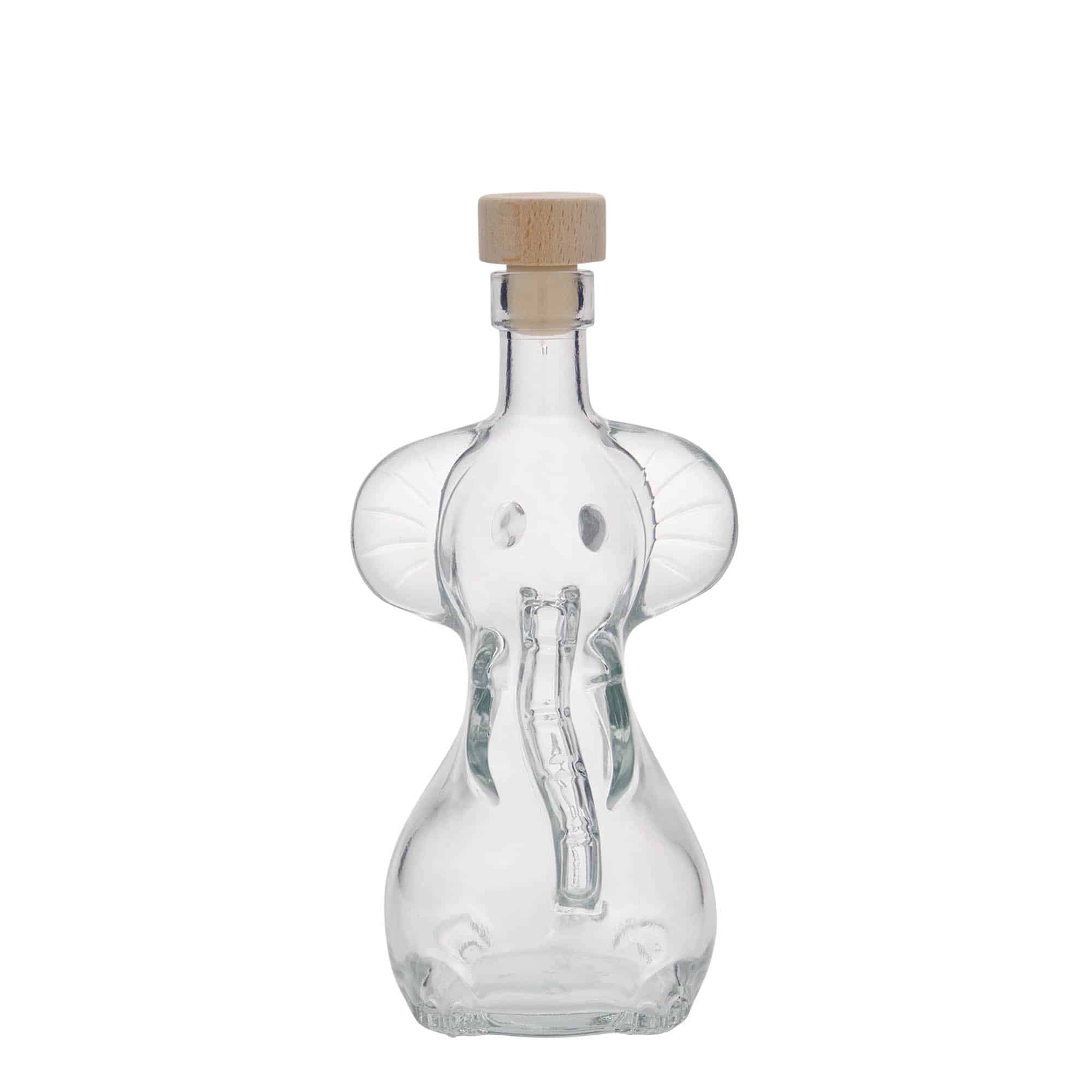 Sticlă din sticlă de 200 ml „Elefant”, închidere: Dop de plută