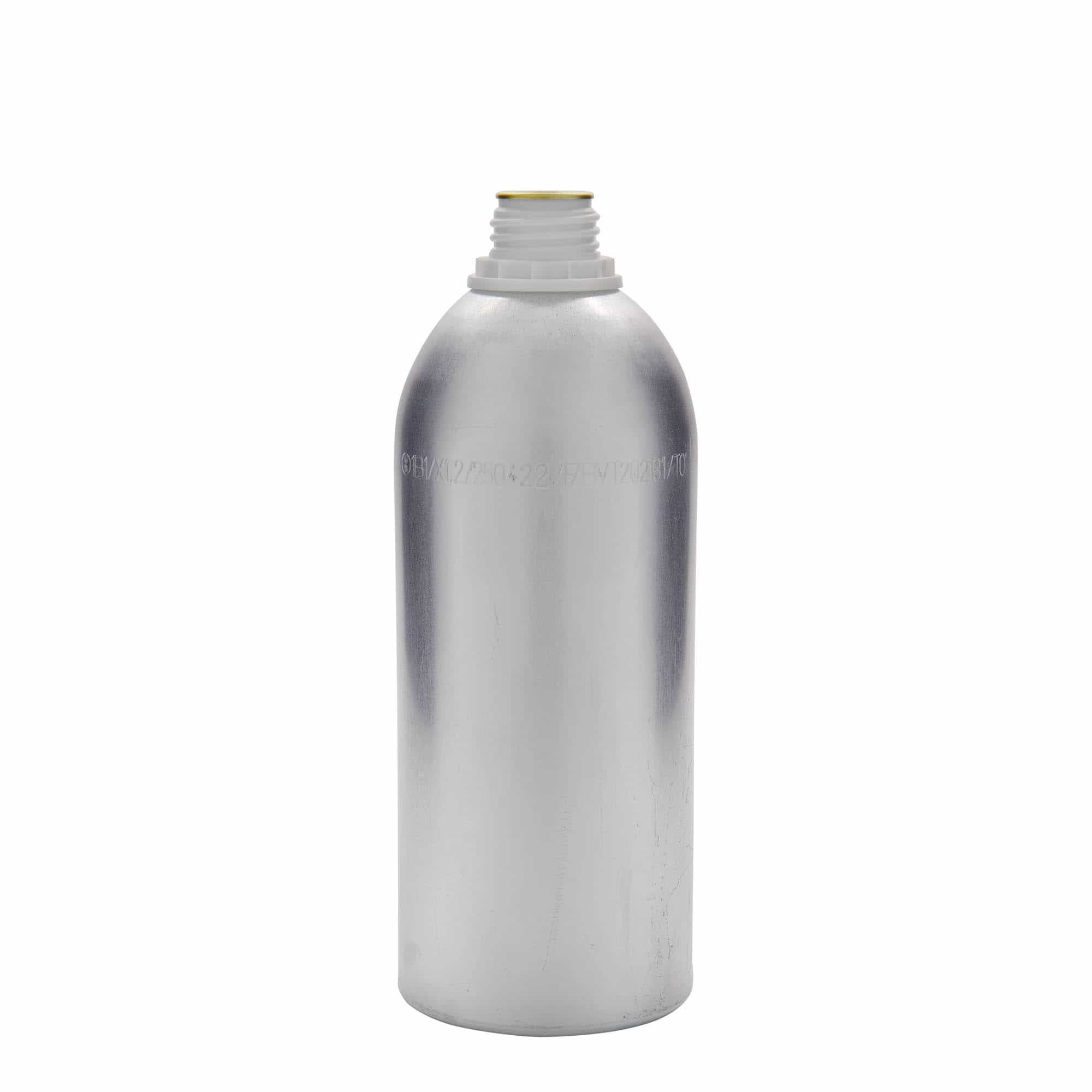 Sticlă din aluminiu de 1100 ml, metal, argintiu, închidere: DIN 32