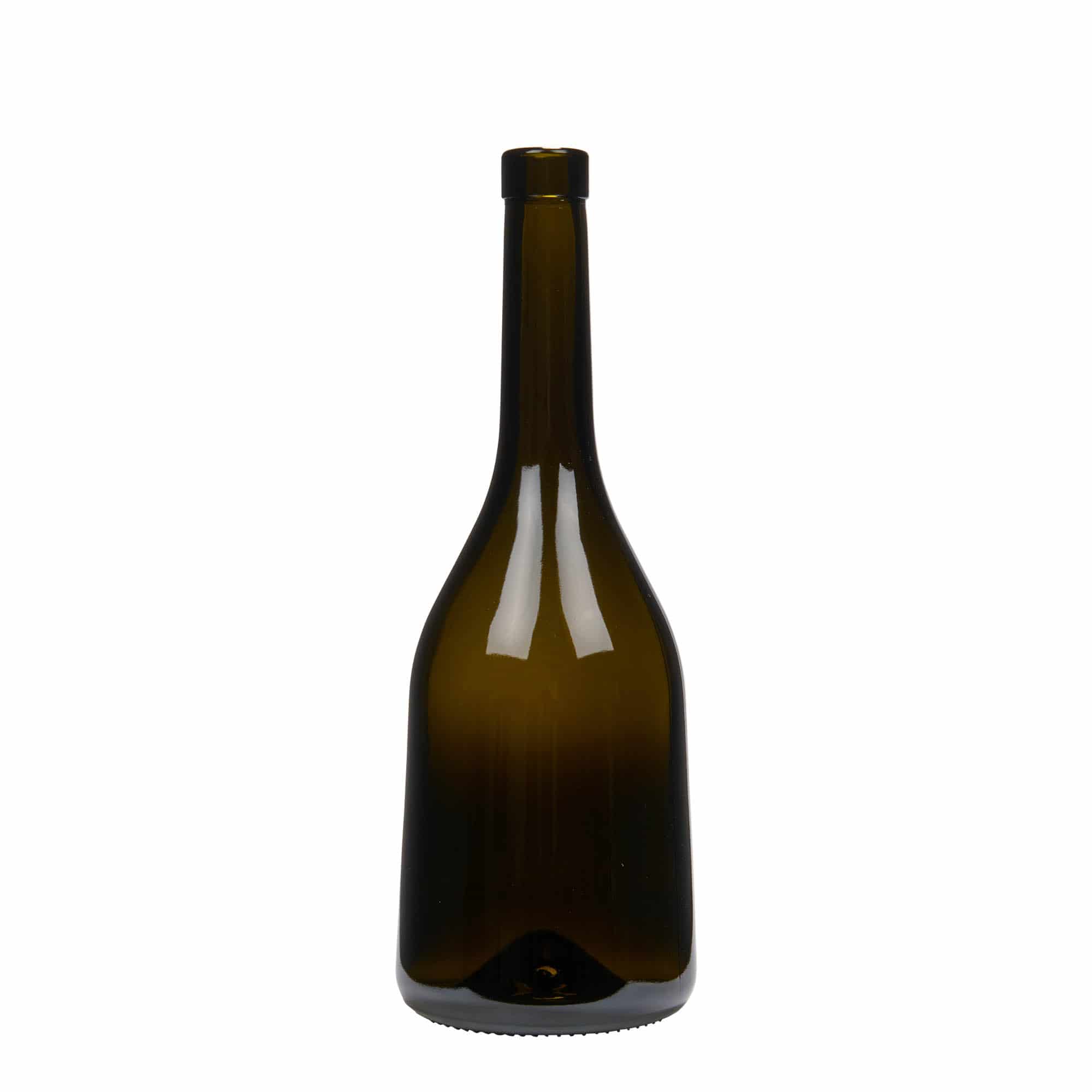 Sticlă din sticlă de 750 ml „Rustica”, verde antic, închidere: Dop de plută