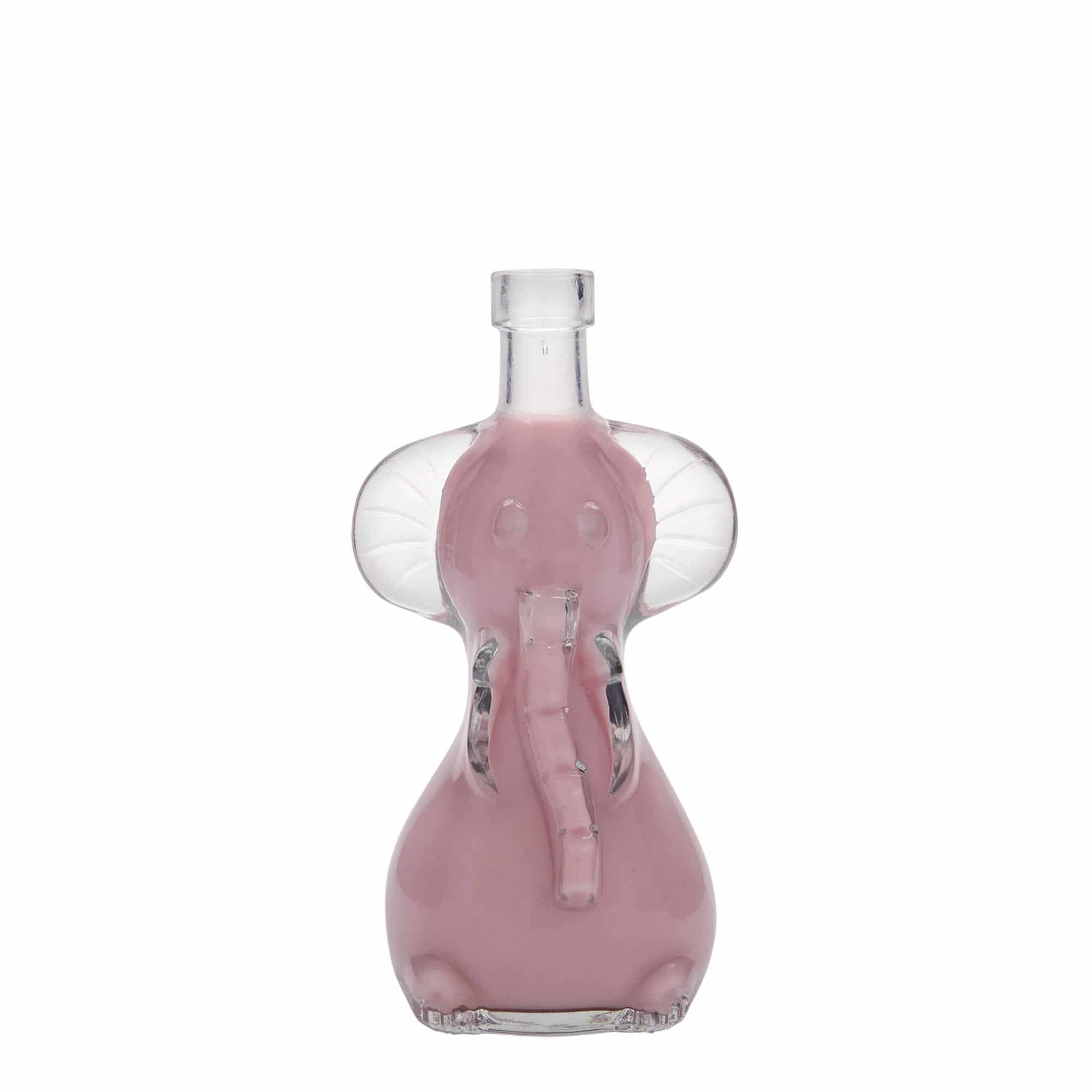 Sticlă din sticlă de 200 ml „Elefant”, închidere: Dop de plută