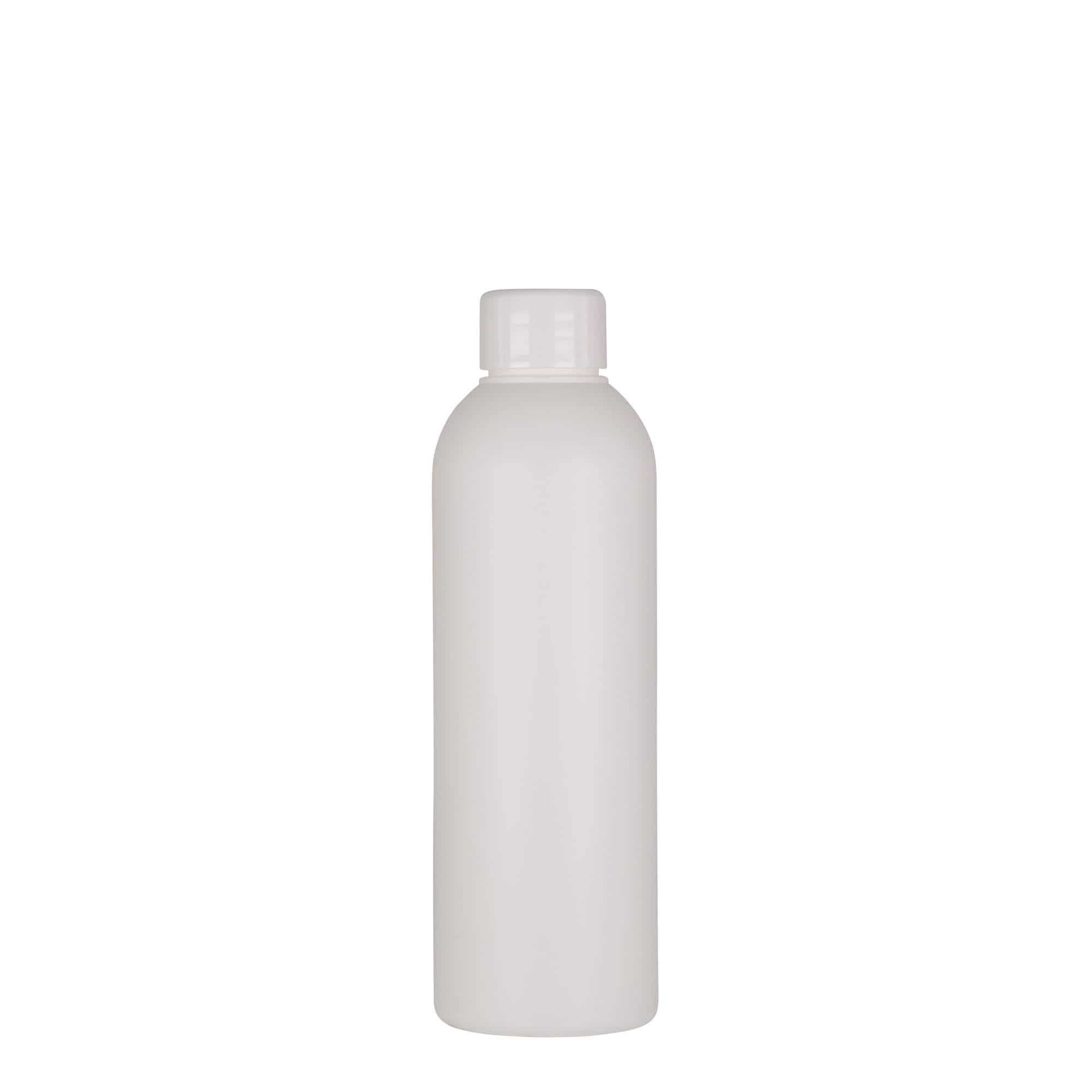 Sticlă din plastic de 200 ml „Tuffy”, HDPE, albă, închidere: GPI 24/410