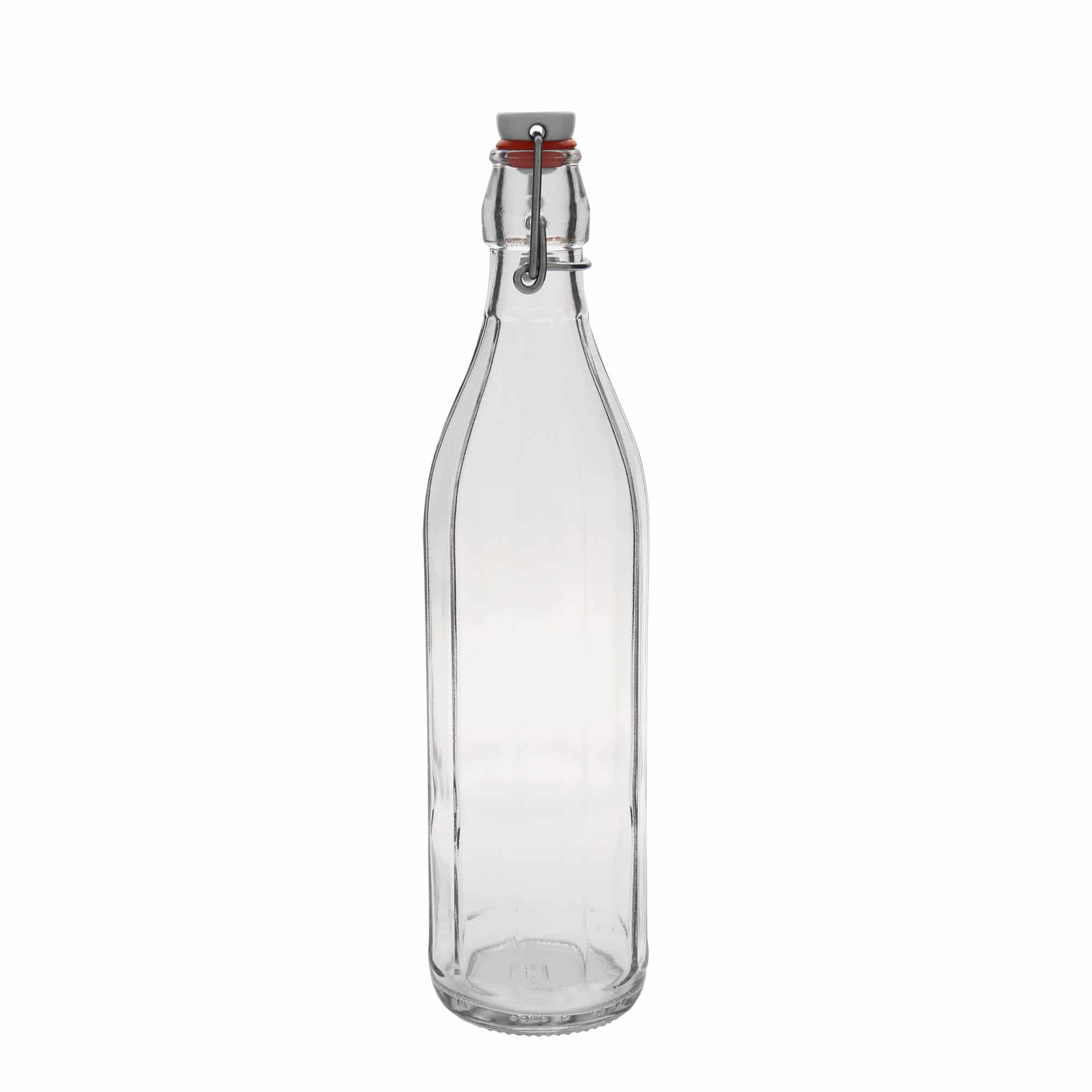 Sticlă din sticlă de 750 ml „Bravo”, decagonal, închidere: Dop tip Swing top