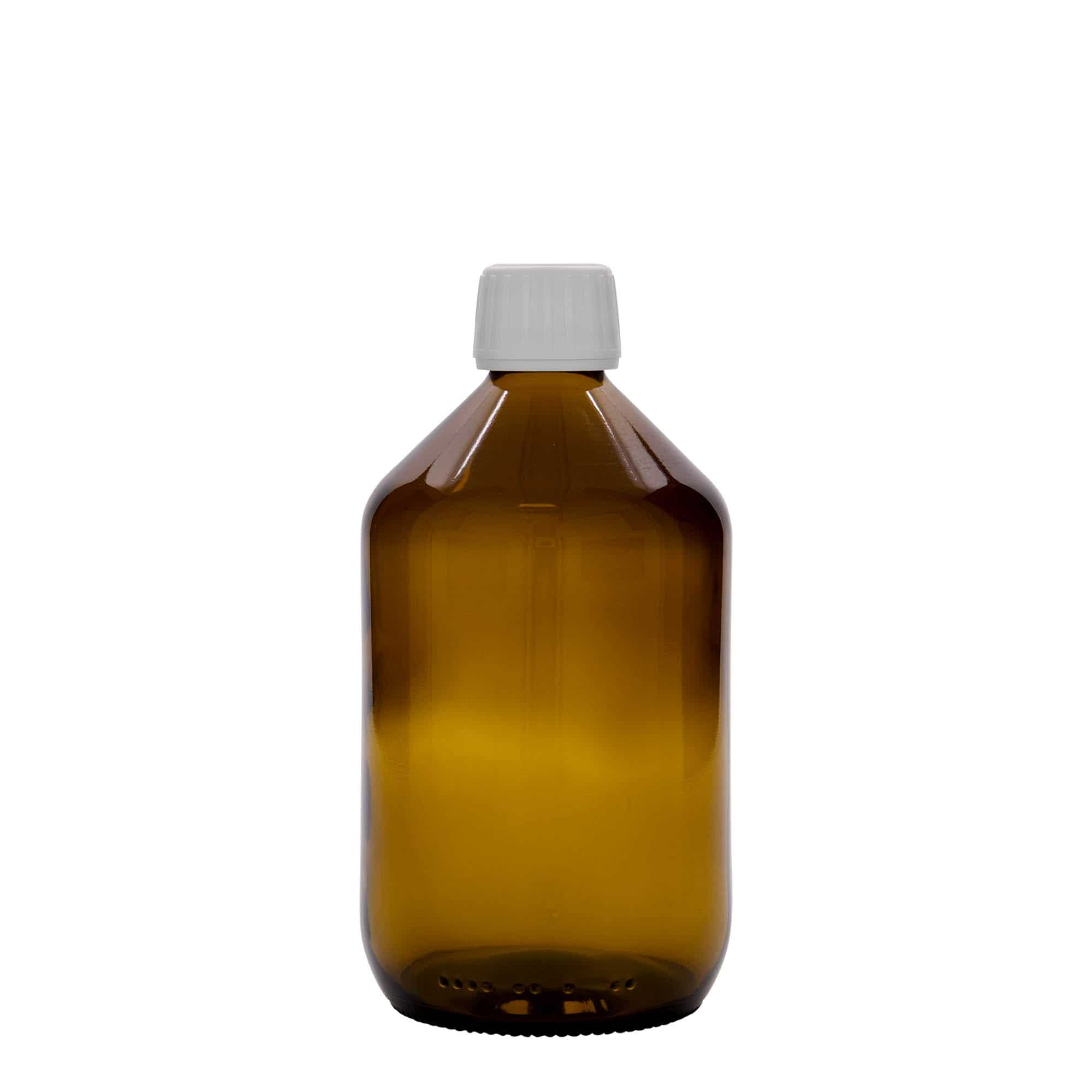 Sticlă medicinală de 500 ml, maro, sticlă, închidere: PP 28