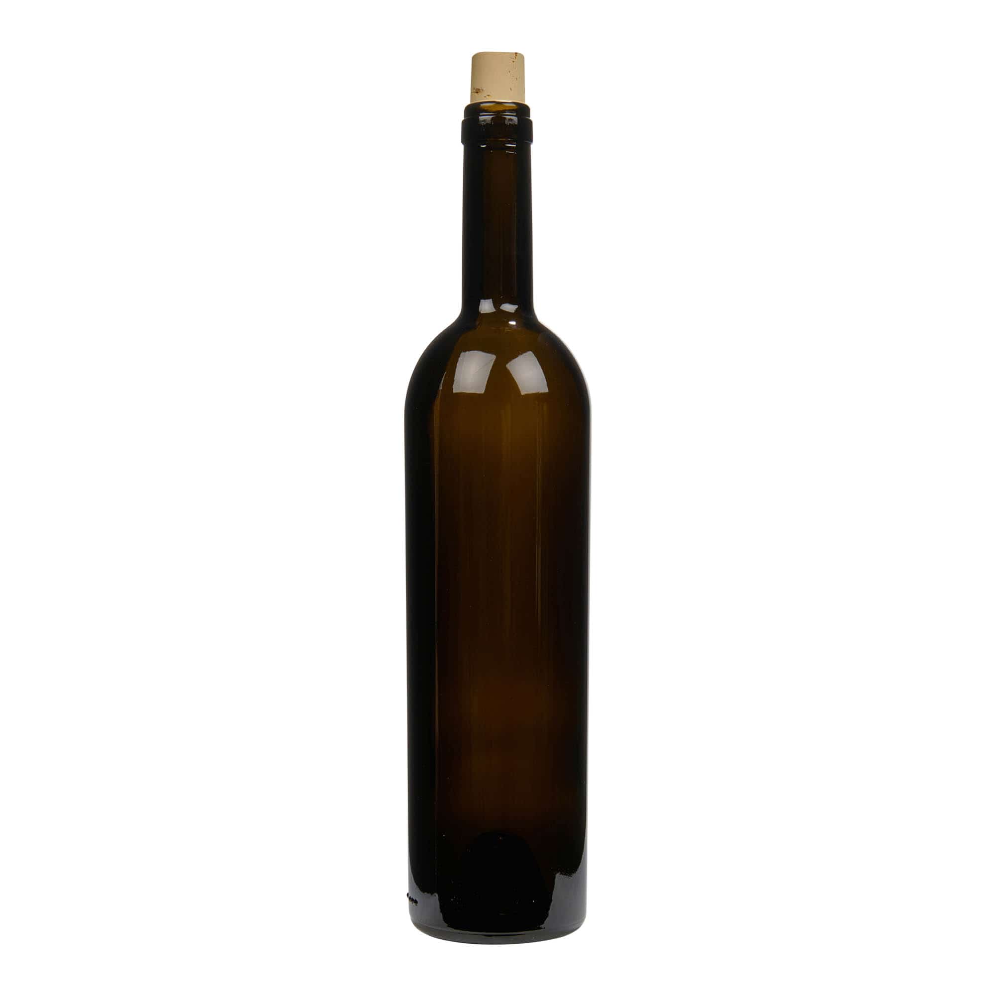 Sticlă de vin de 750 ml „Liberty”, verde antic, închidere: Dop de plută