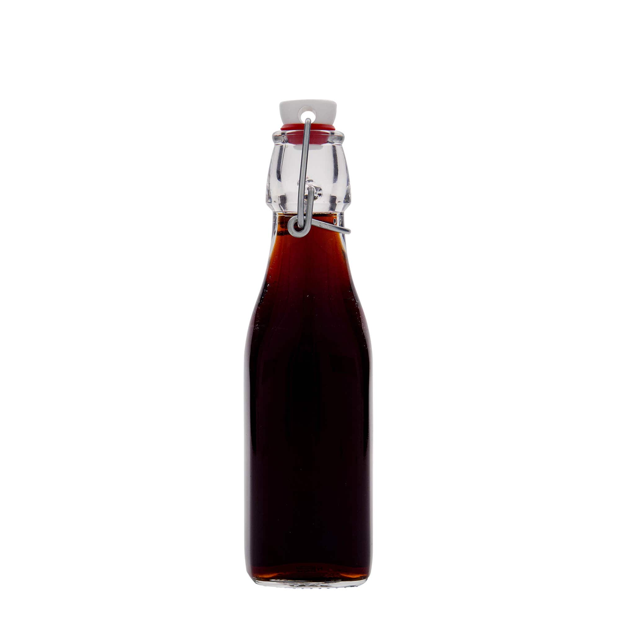 Sticlă din sticlă de 250 ml „Swing”, pătrată, închidere: Dop tip Swing top