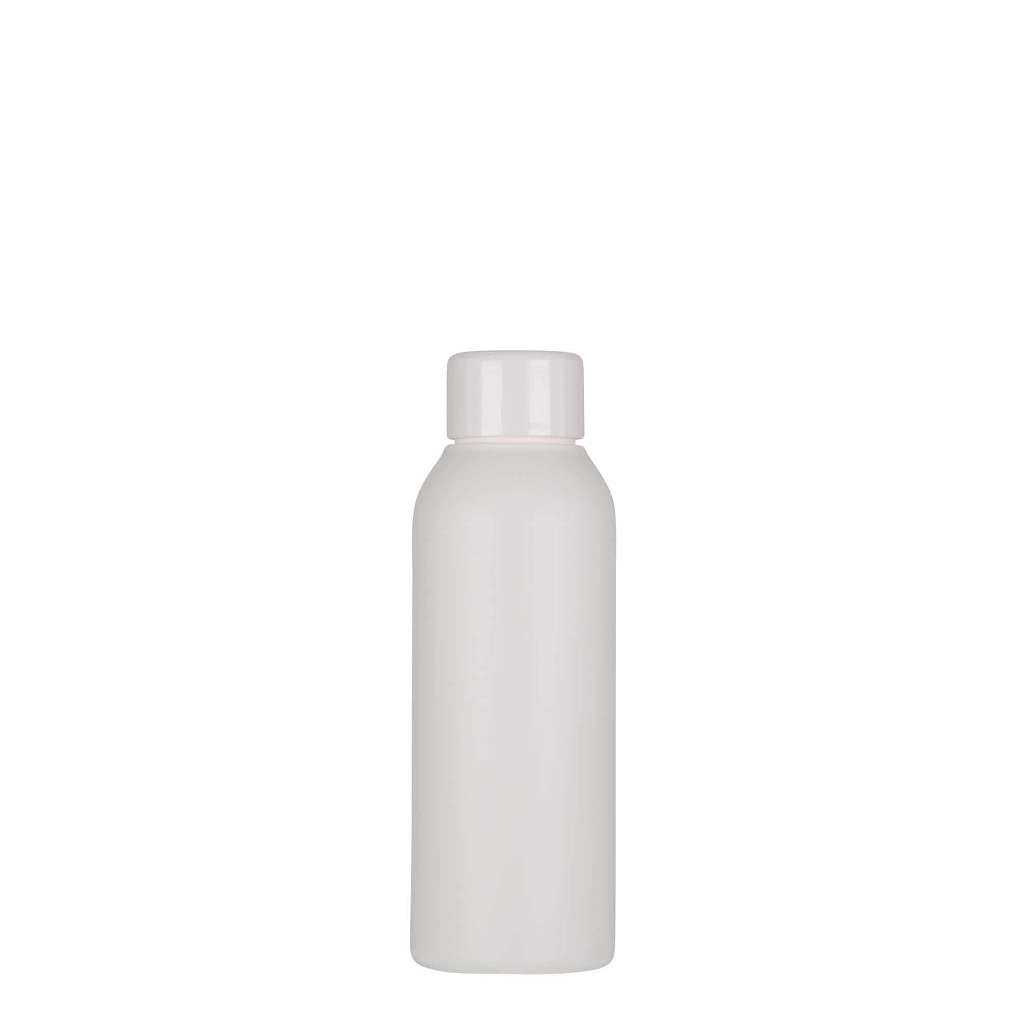 Sticlă din plastic de 100 ml „Tuffy”, HDPE, albă, închidere: GPI 24/410