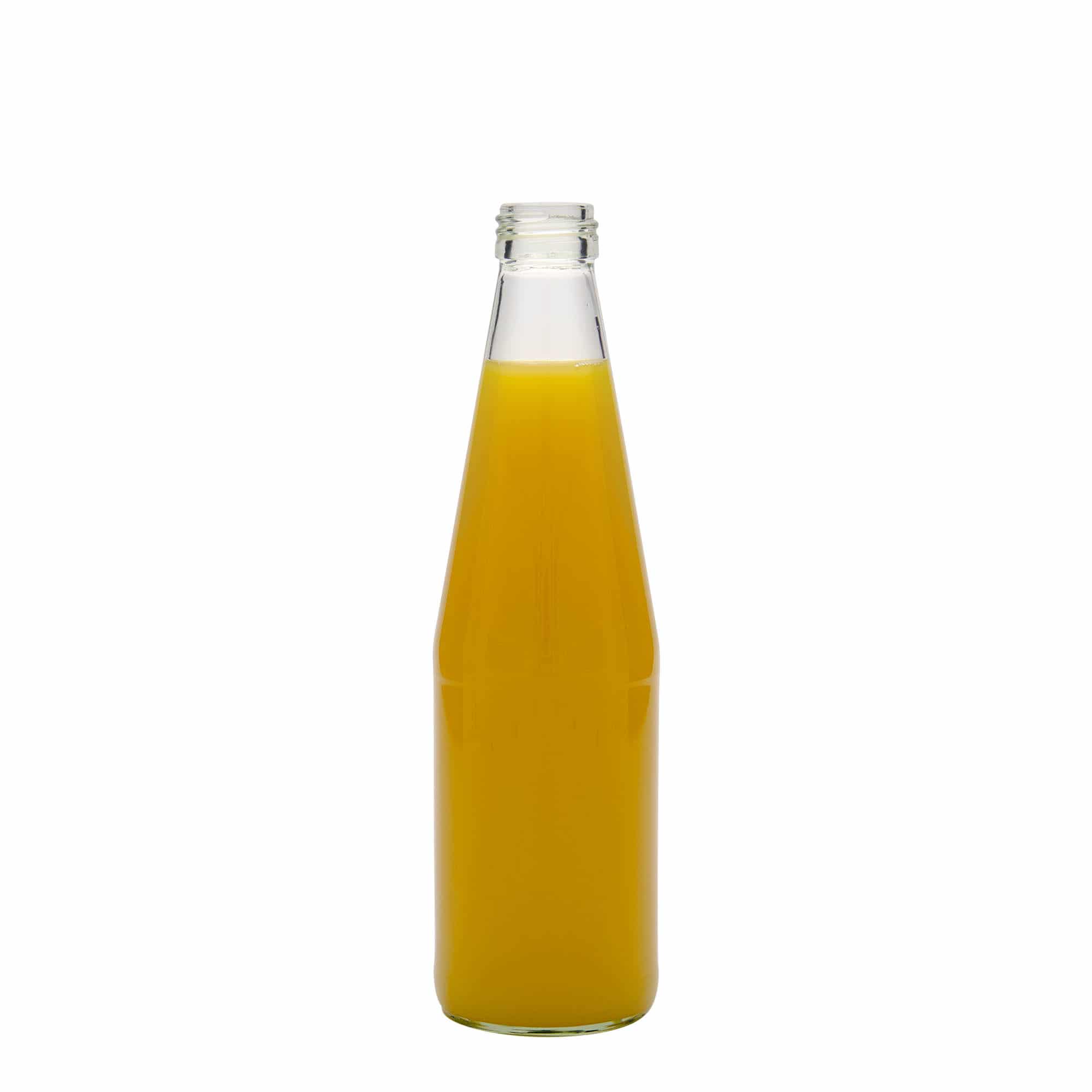 Sticlă universală de 330 ml în formă de morcov, sticlă, închidere: PP 28