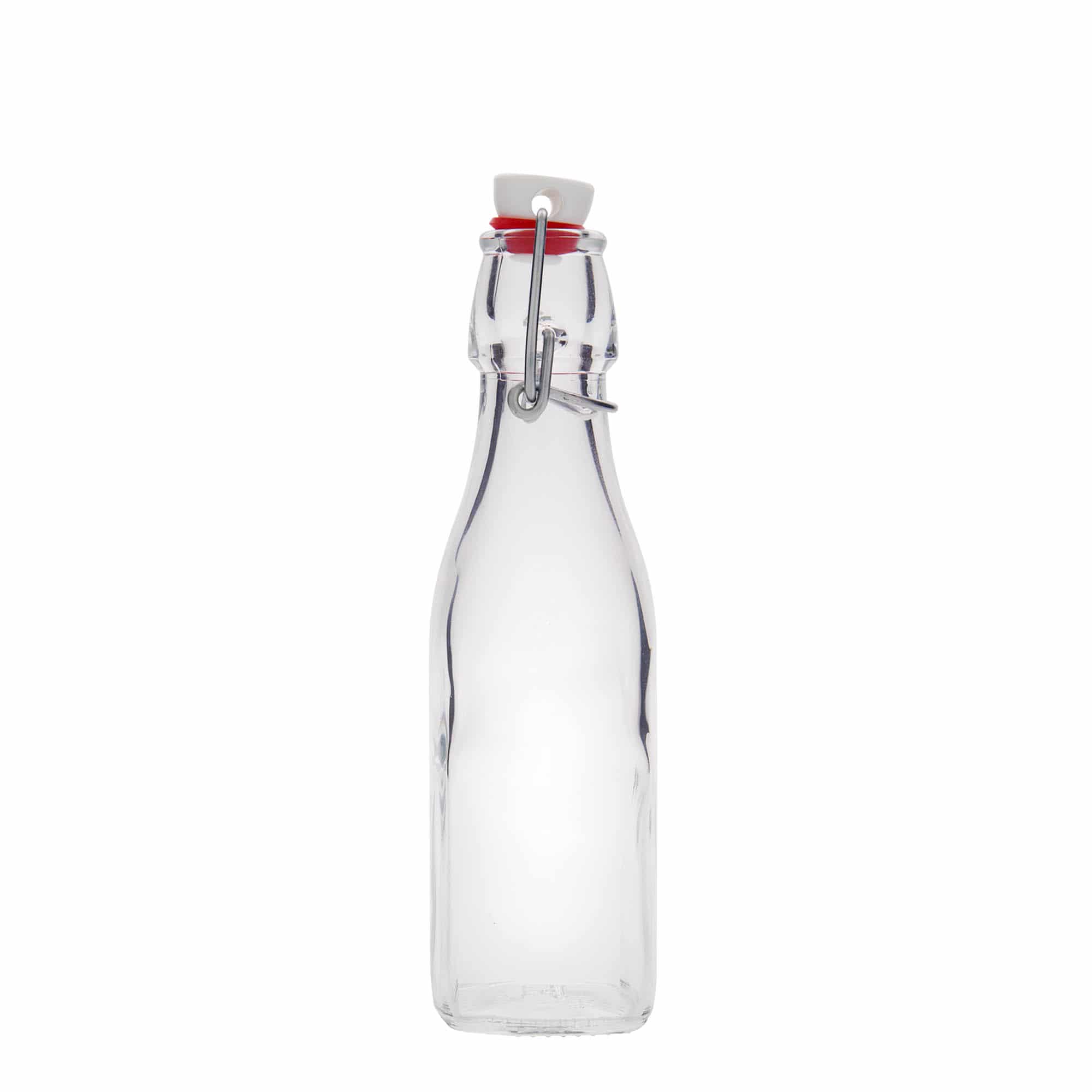 Sticlă din sticlă de 250 ml „Swing”, pătrată, închidere: Dop tip Swing top