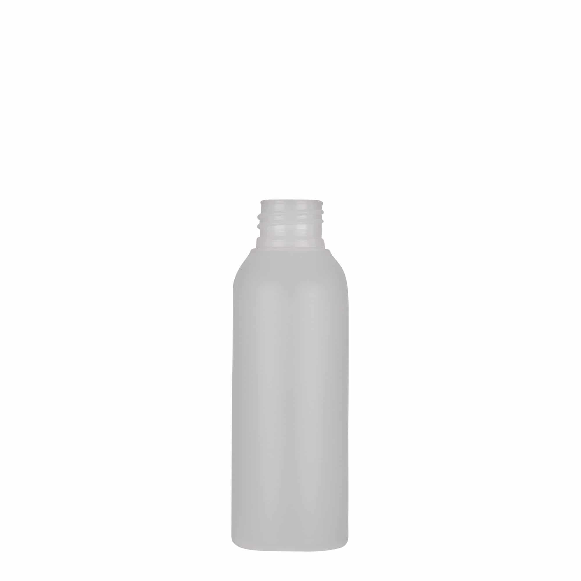 Sticlă din plastic de 100 ml „Tuffy”, HDPE, natur, închidere: GPI 24/410