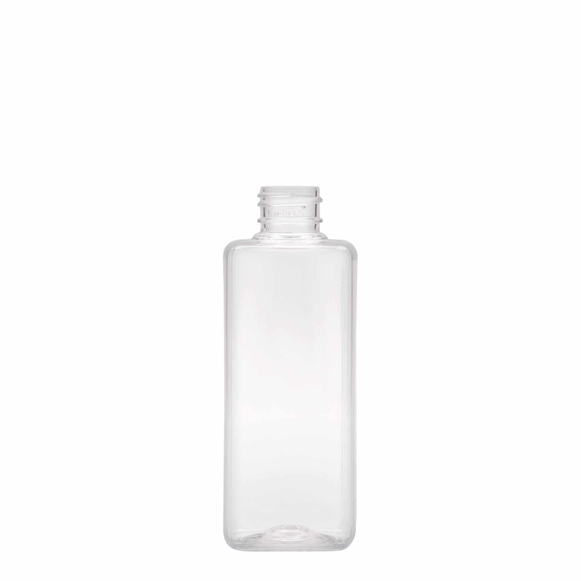 Sticlă PET de 200 ml „Karl”, pătrată, material plastic, închidere: GPI 24/410