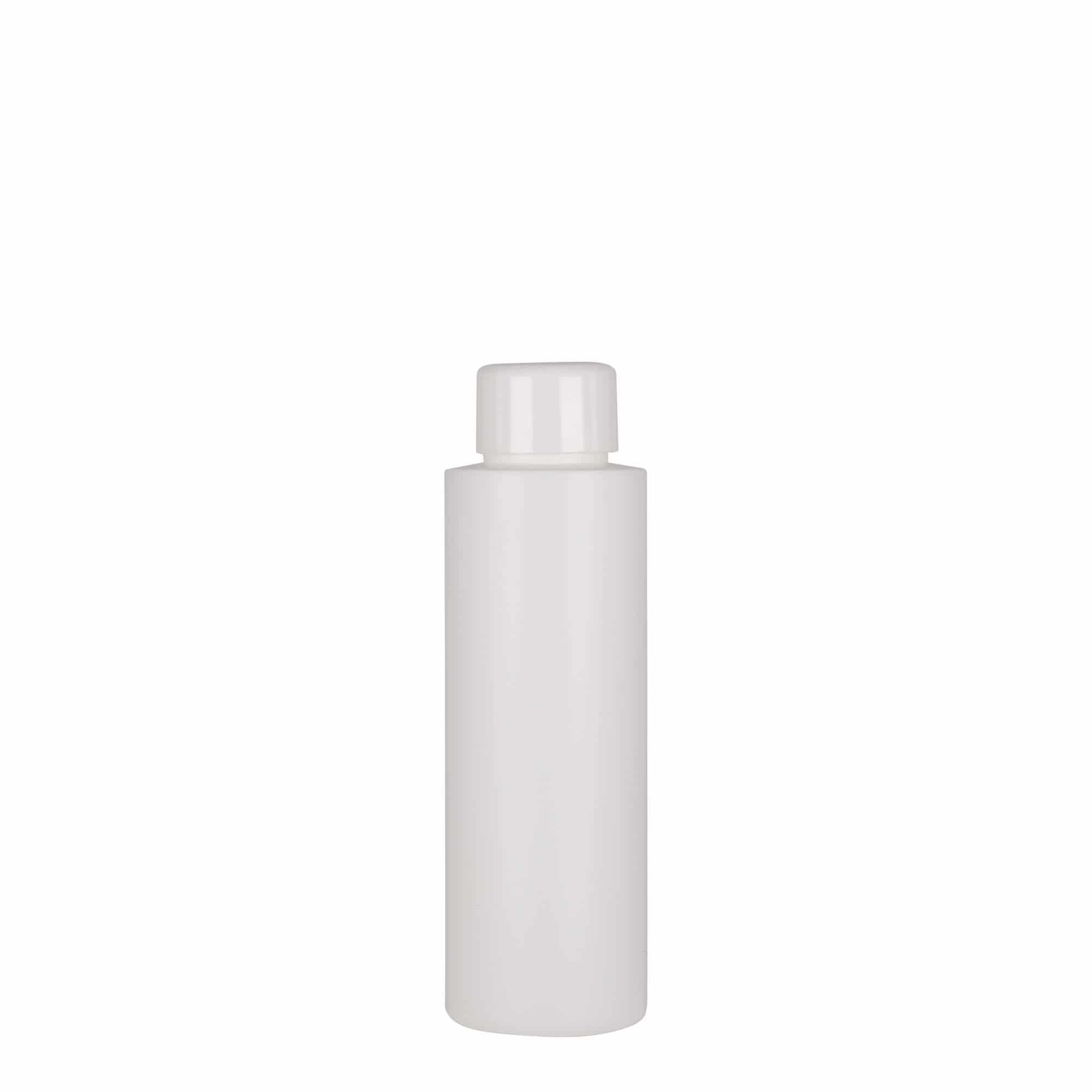 Sticlă din plastic de 100 ml „Pipe”, HDPE, albă, închidere: GPI 24/410