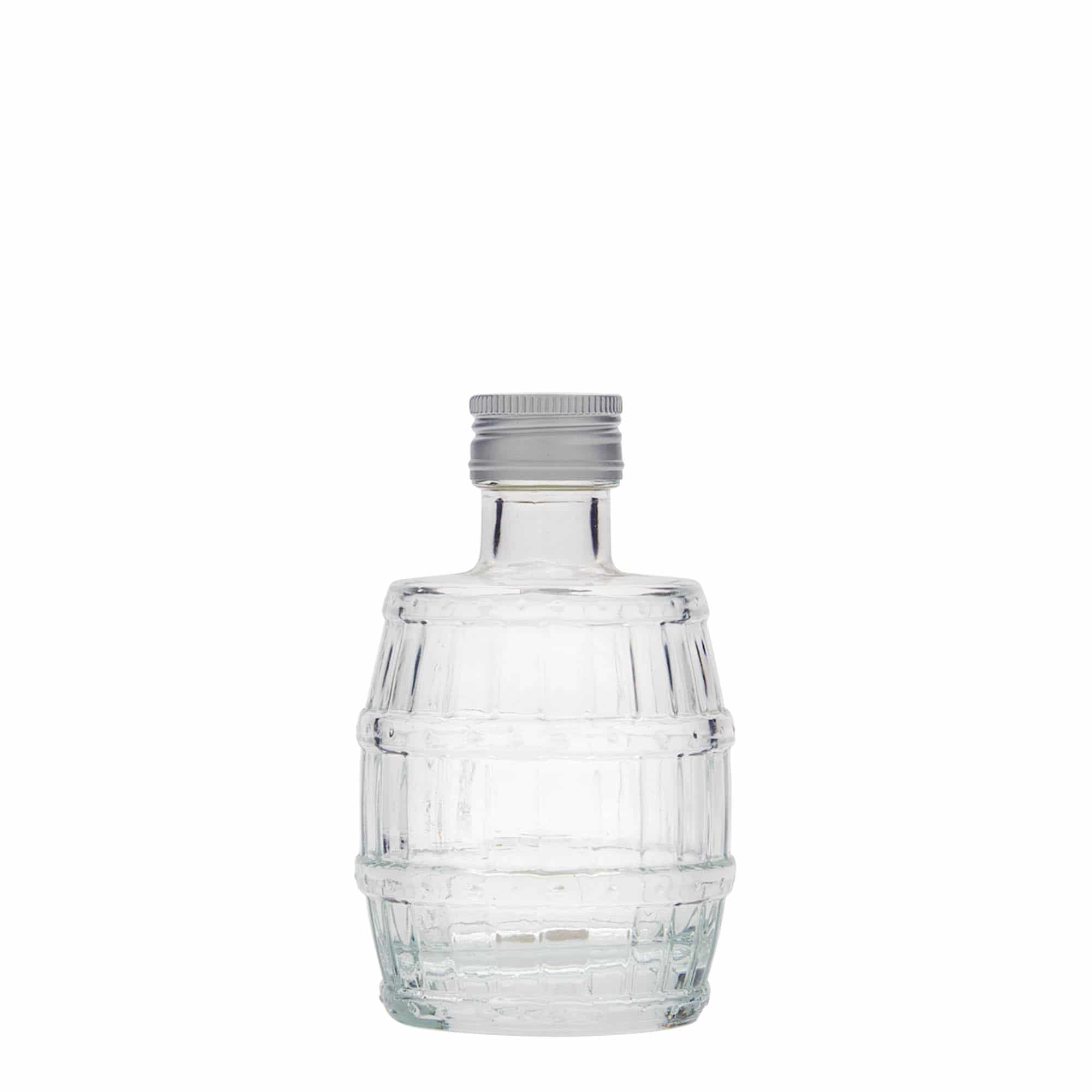 Sticlă din sticlă de 100 ml „Butoi”, închidere: PP 24